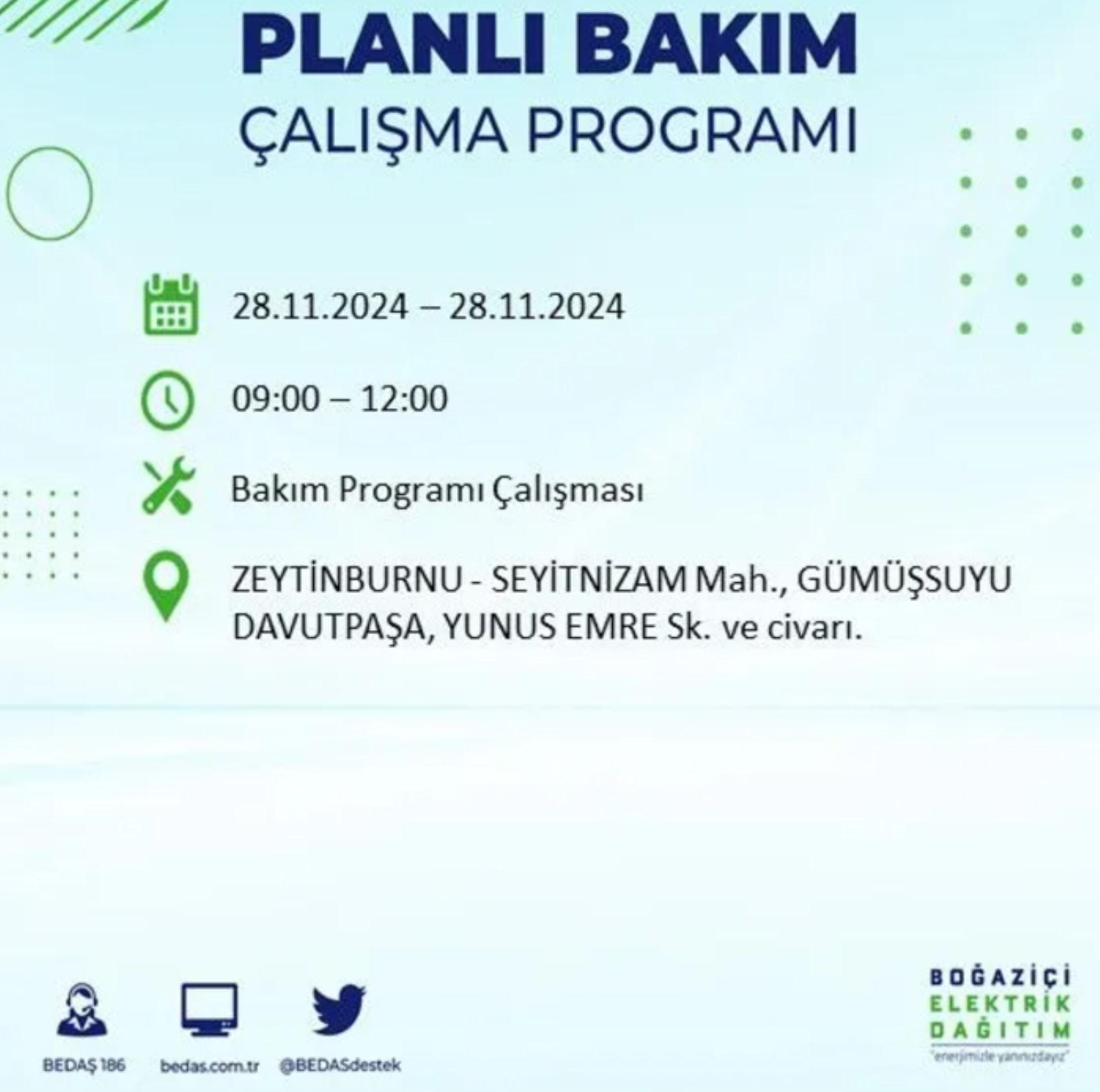 BEDAŞ açıkladı... İstanbul'da elektrik kesintisi: 28 Kasım'da hangi mahalleler etkilenecek?