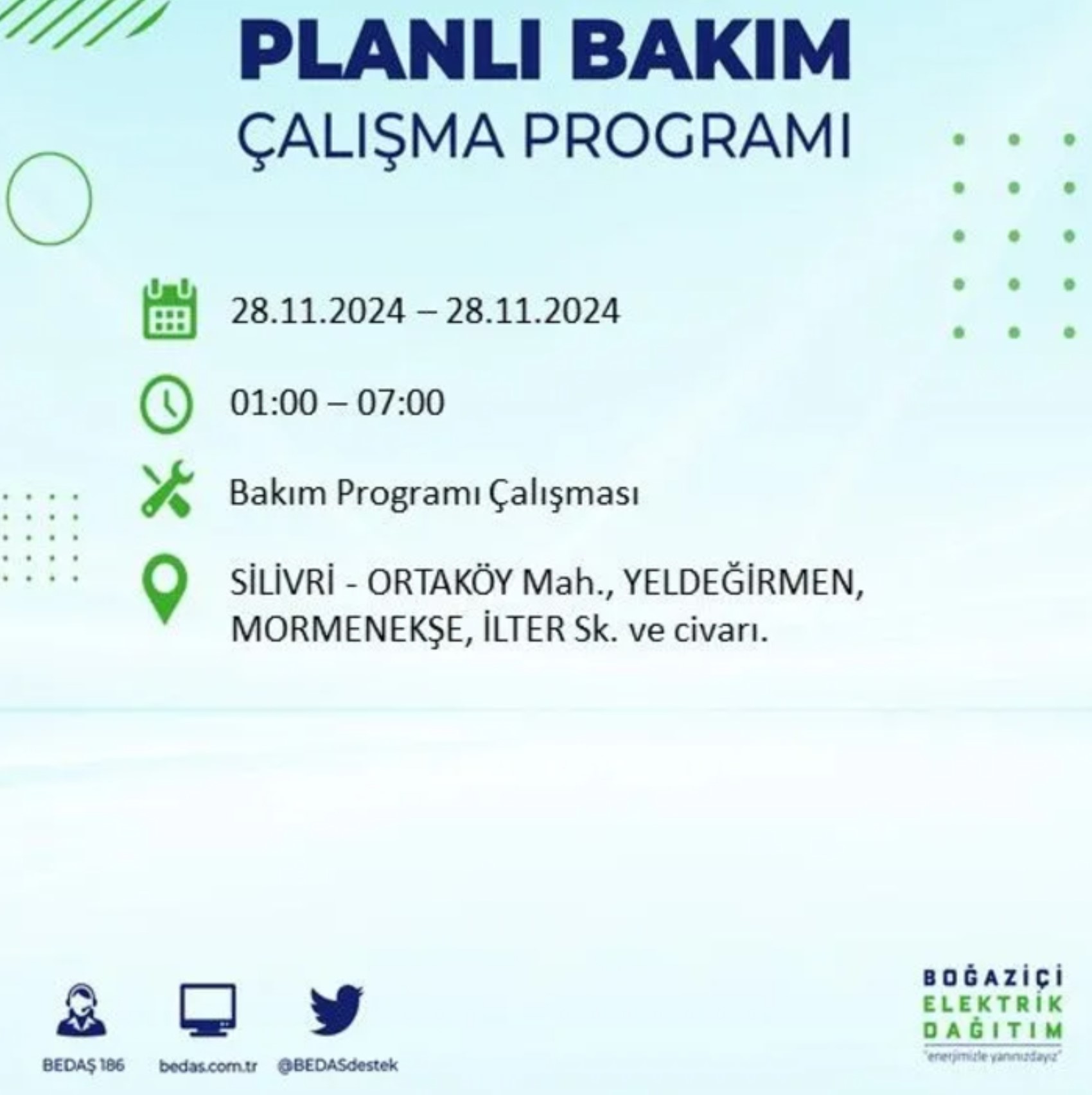 BEDAŞ açıkladı... İstanbul'da elektrik kesintisi: 28 Kasım'da hangi mahalleler etkilenecek?