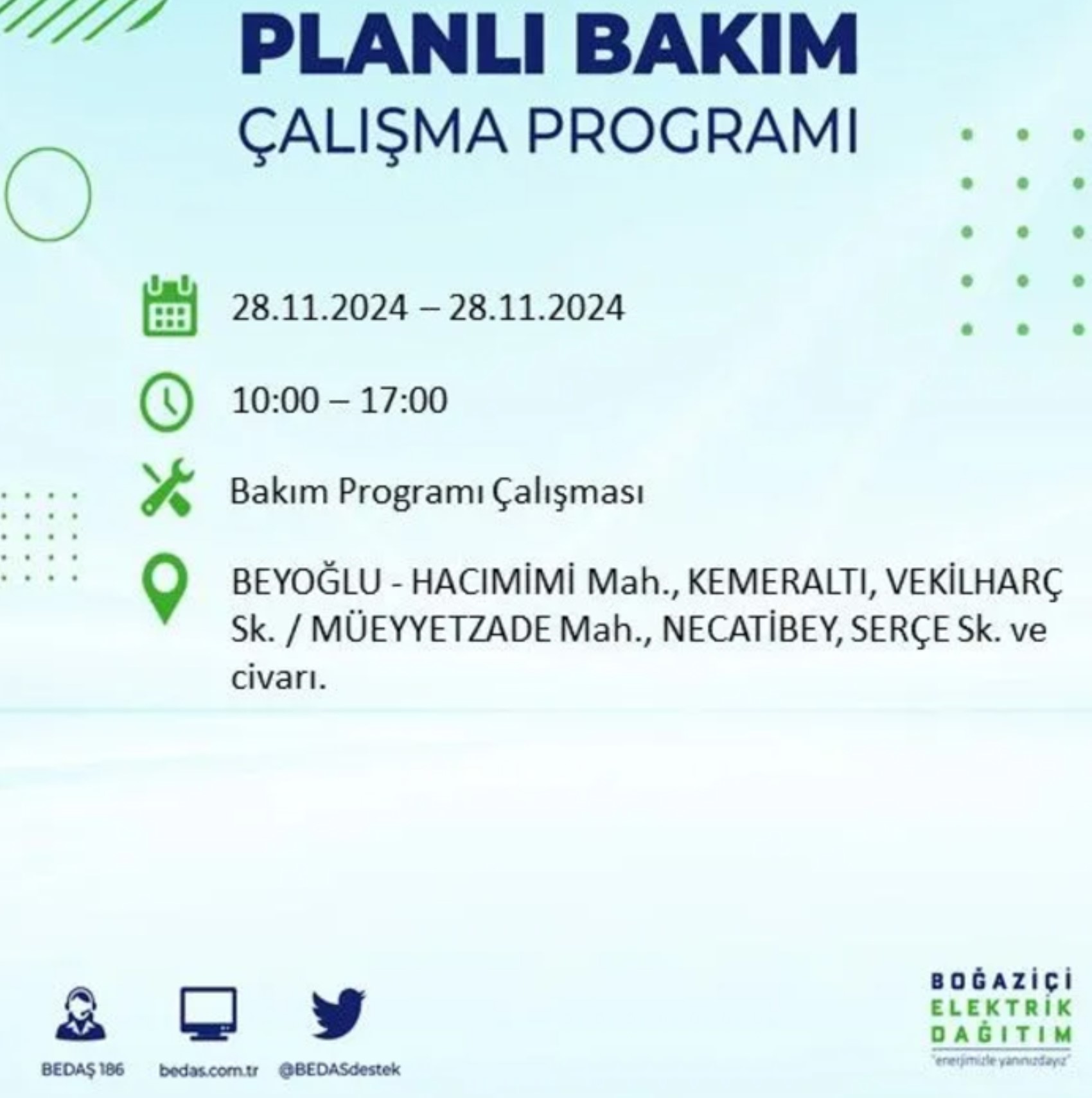 BEDAŞ açıkladı... İstanbul'da elektrik kesintisi: 28 Kasım'da hangi mahalleler etkilenecek?