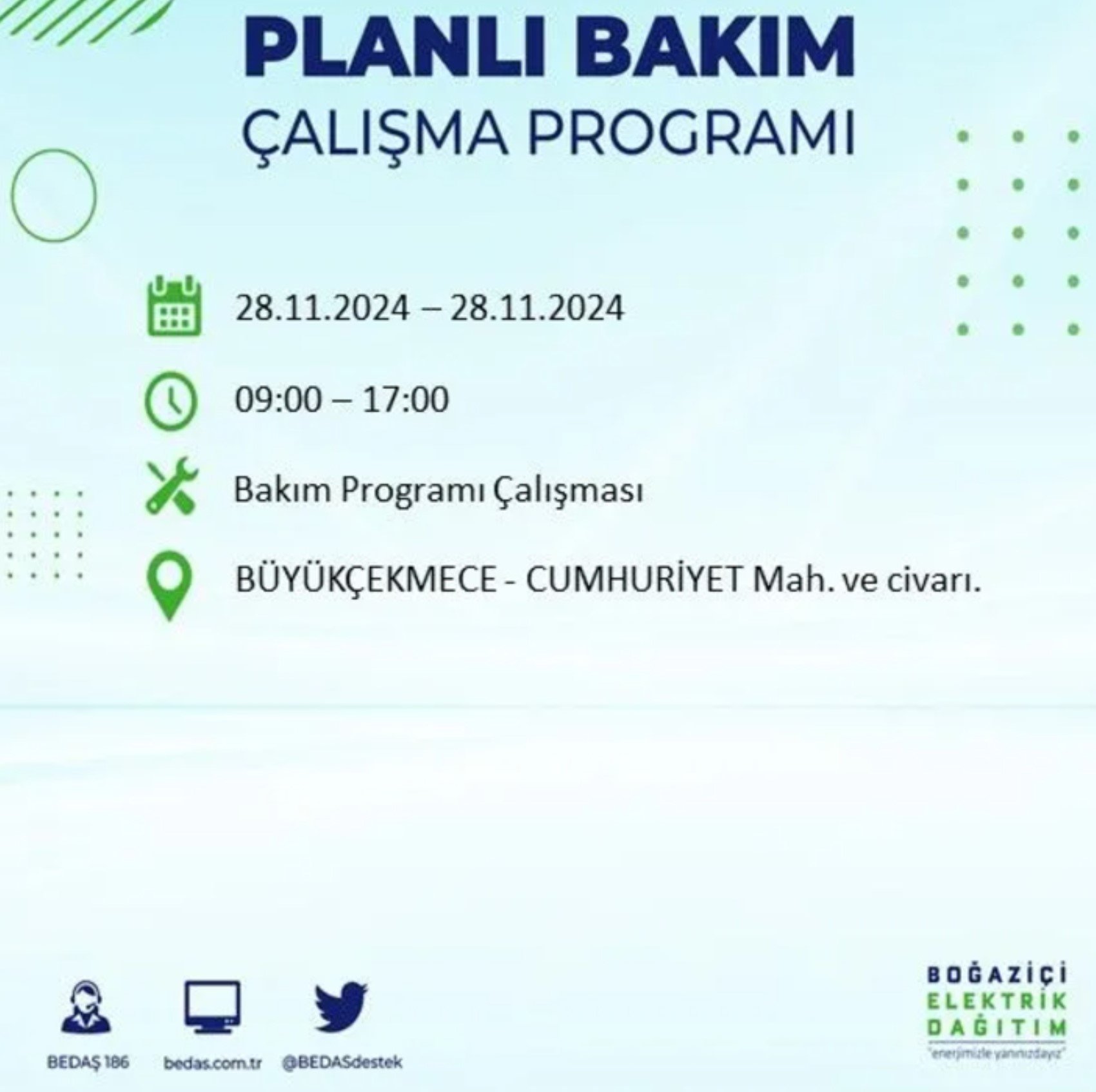 BEDAŞ açıkladı... İstanbul'da elektrik kesintisi: 28 Kasım'da hangi mahalleler etkilenecek?