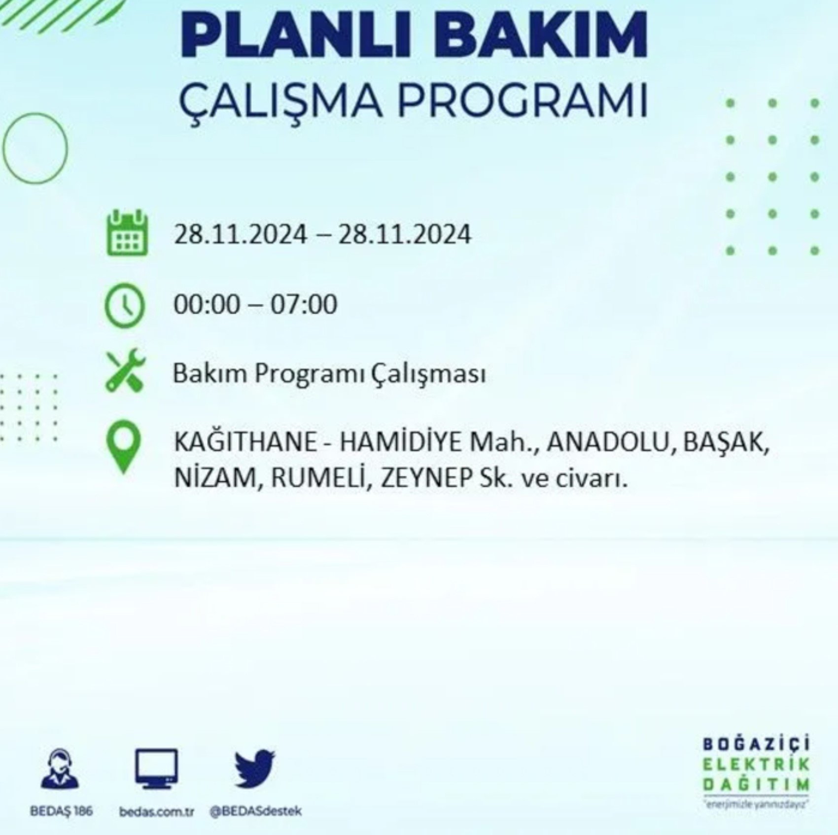 BEDAŞ açıkladı... İstanbul'da elektrik kesintisi: 28 Kasım'da hangi mahalleler etkilenecek?