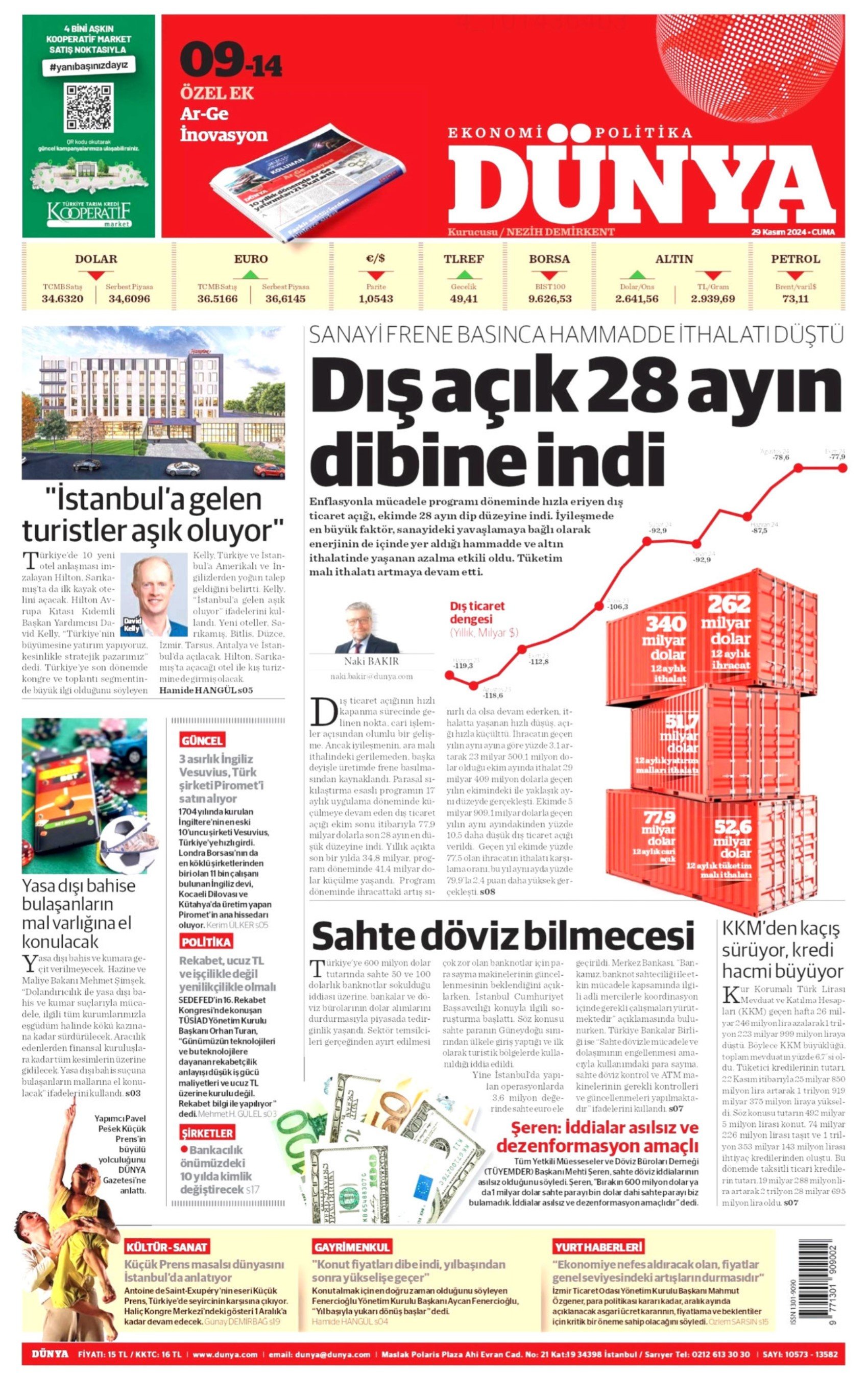 29 Kasım 2024 gazete manşetleri: Gazeteler, sahte dolar krizini nasıl gördü?