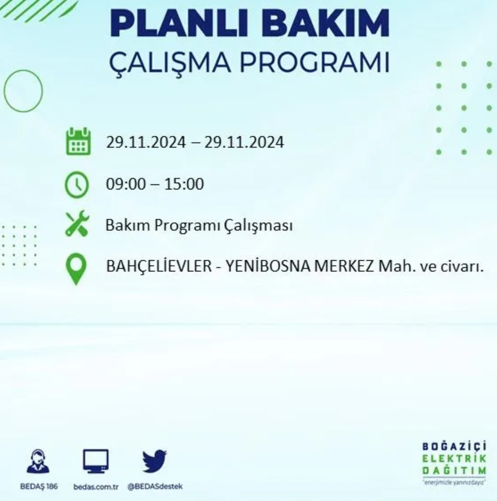 BEDAŞ ha annunciato... Interruzione di corrente a Istanbul: quali quartieri saranno interessati il 29 novembre?