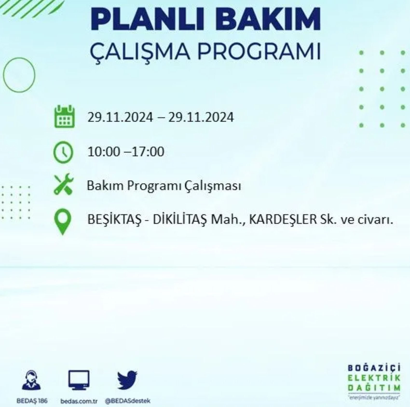 BEDAŞ ha annunciato... Interruzione di corrente a Istanbul: quali quartieri saranno interessati il 29 novembre?