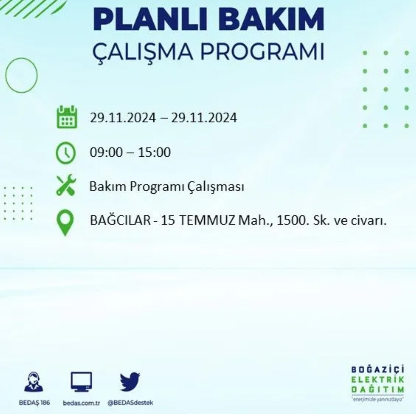 BEDAŞ ha annunciato... Interruzione di corrente a Istanbul: quali quartieri saranno interessati il 29 novembre?