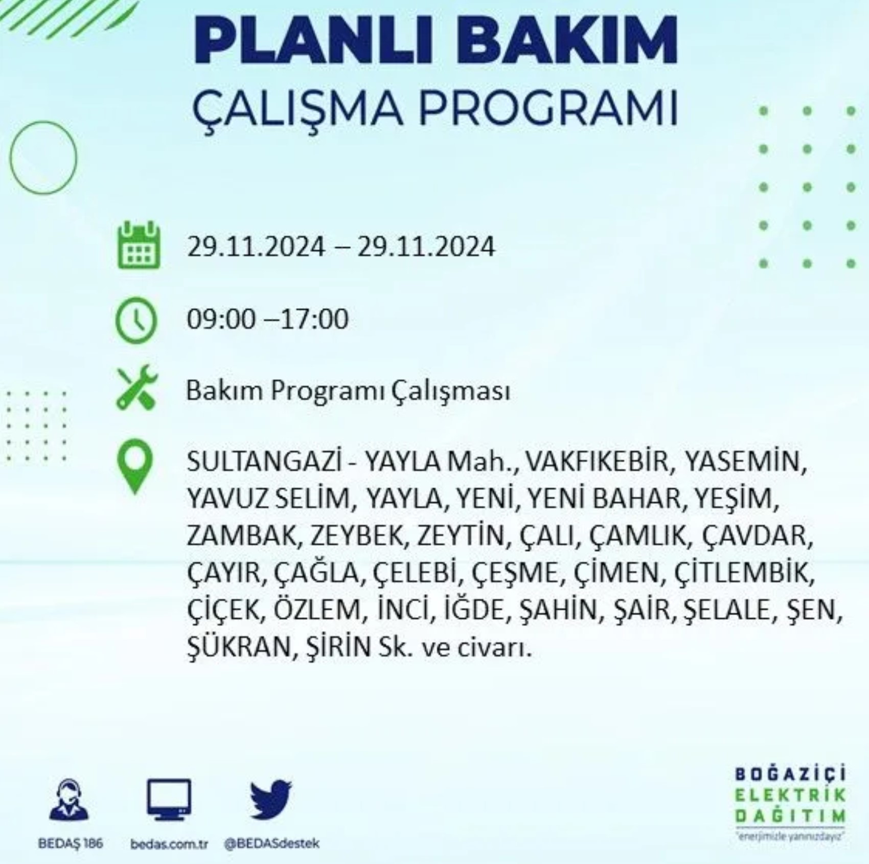 BEDAŞ ha annunciato... Interruzione di corrente a Istanbul: quali quartieri saranno interessati il 29 novembre?