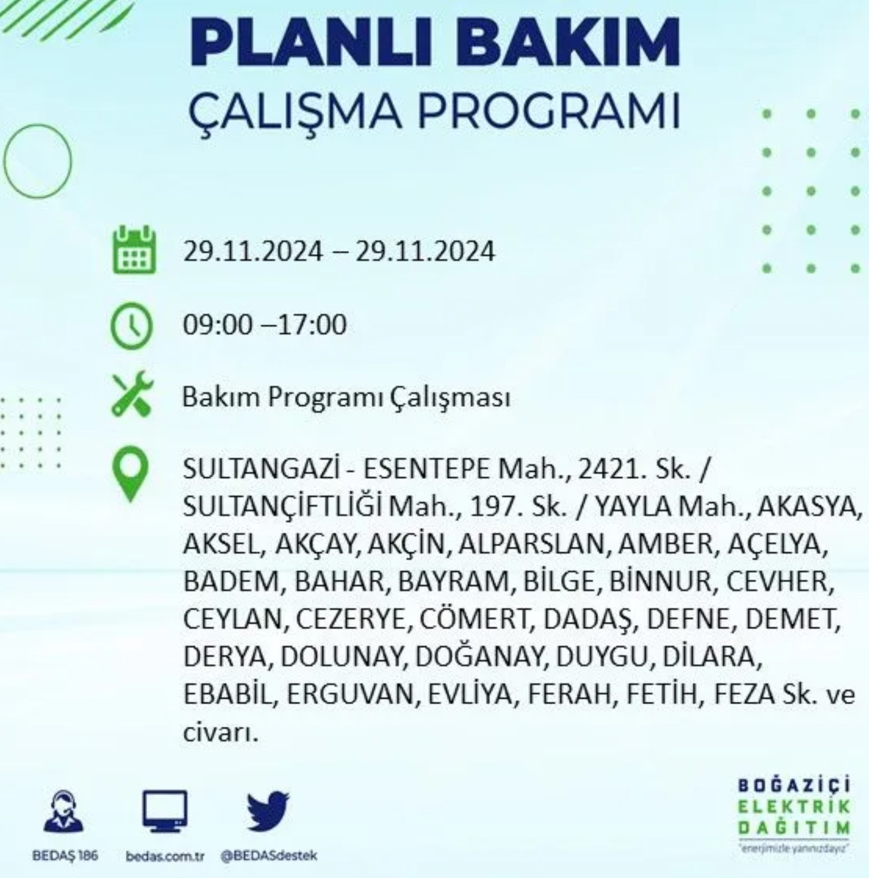 BEDAŞ ha annunciato... Interruzione di corrente a Istanbul: quali quartieri saranno interessati il 29 novembre?