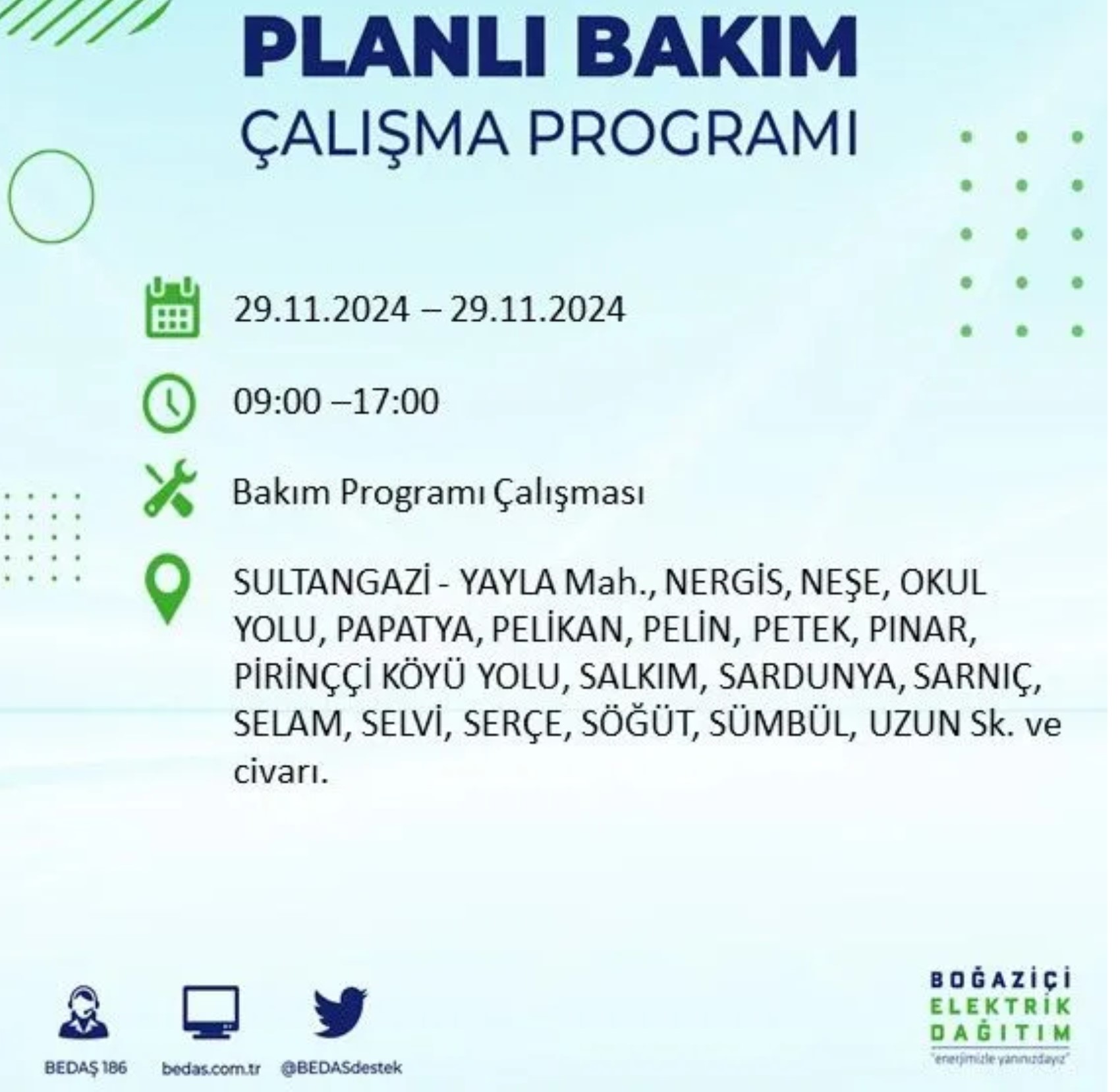 BEDAŞ ha annunciato... Interruzione di corrente a Istanbul: quali quartieri saranno interessati il 29 novembre?