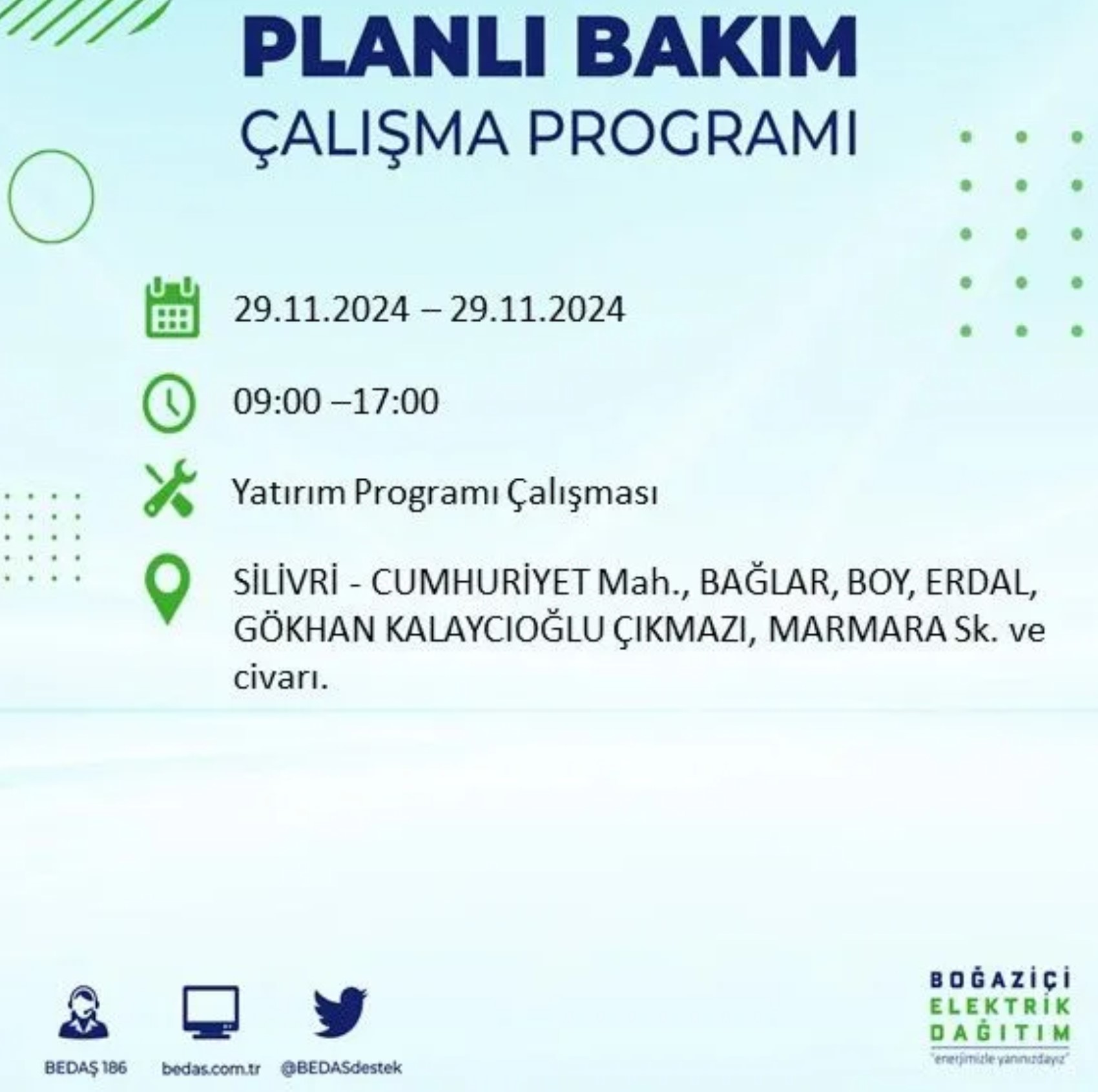 BEDAŞ ha annunciato... Interruzione di corrente a Istanbul: quali quartieri saranno interessati il 29 novembre?