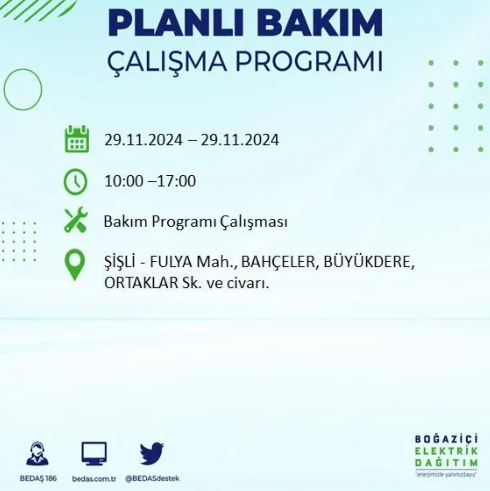 BEDAŞ ha annunciato... Interruzione di corrente a Istanbul: quali quartieri saranno interessati il 29 novembre?