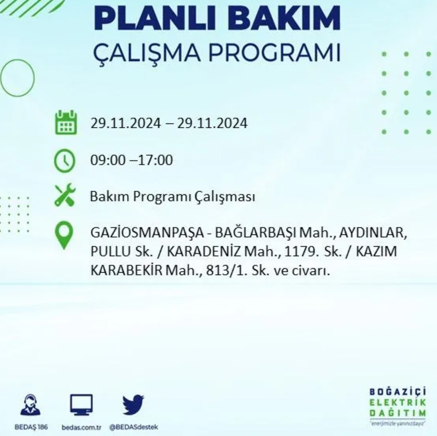 BEDAŞ ha annunciato... Interruzione di corrente a Istanbul: quali quartieri saranno interessati il 29 novembre?