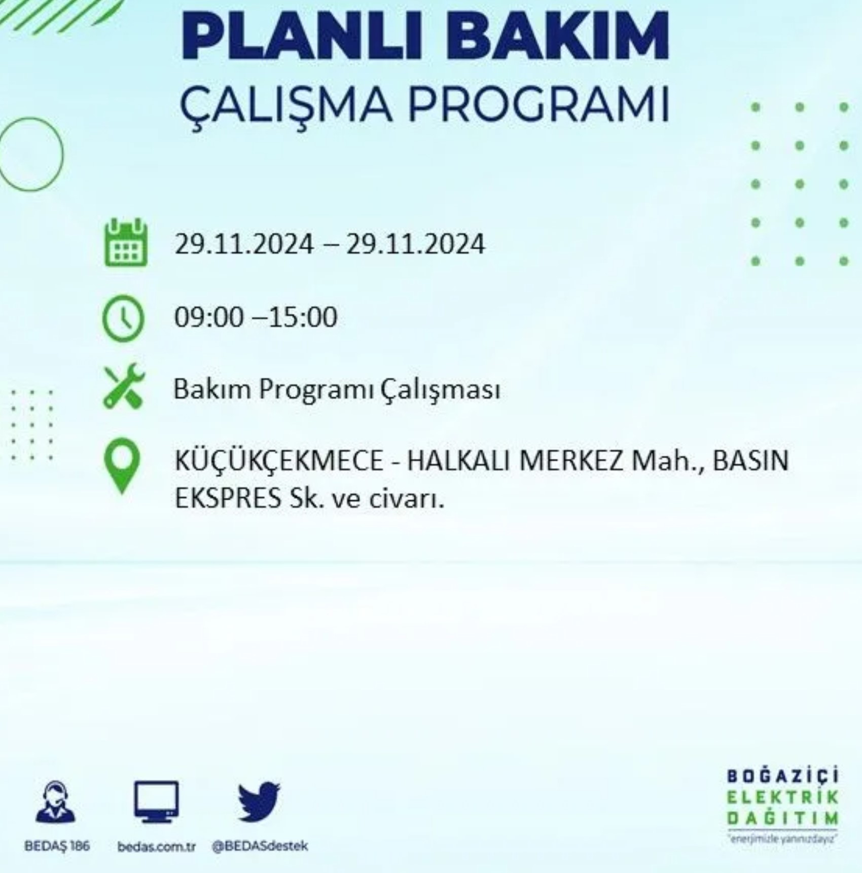 BEDAŞ ha annunciato... Interruzione di corrente a Istanbul: quali quartieri saranno interessati il 29 novembre?