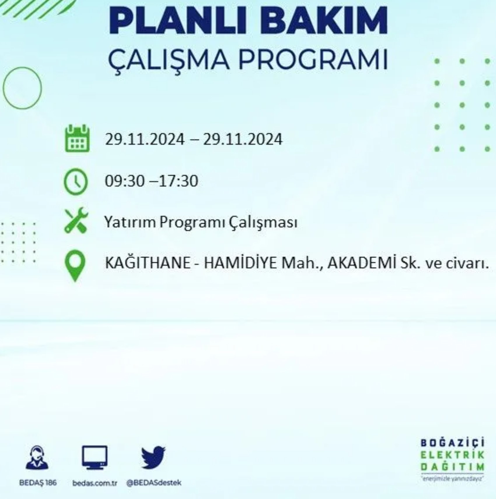 BEDAŞ ha annunciato... Interruzione di corrente a Istanbul: quali quartieri saranno interessati il 29 novembre?