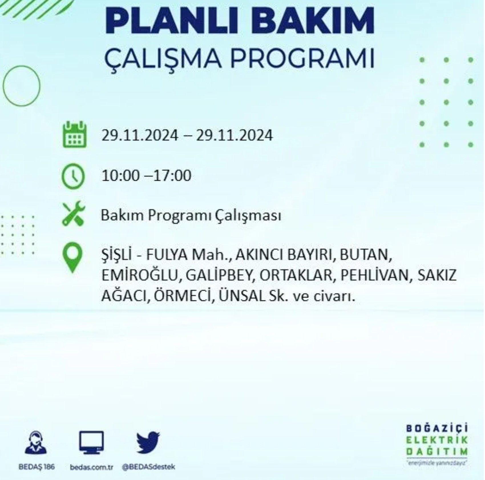BEDAŞ ha annunciato... Interruzione di corrente a Istanbul: quali quartieri saranno interessati il 29 novembre?