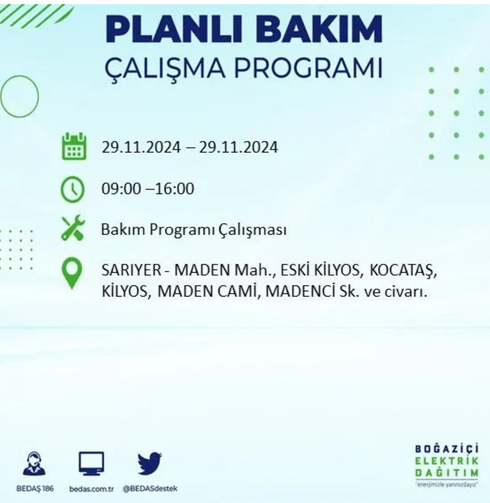 BEDAŞ ha annunciato... Interruzione di corrente a Istanbul: quali quartieri saranno interessati il 29 novembre?
