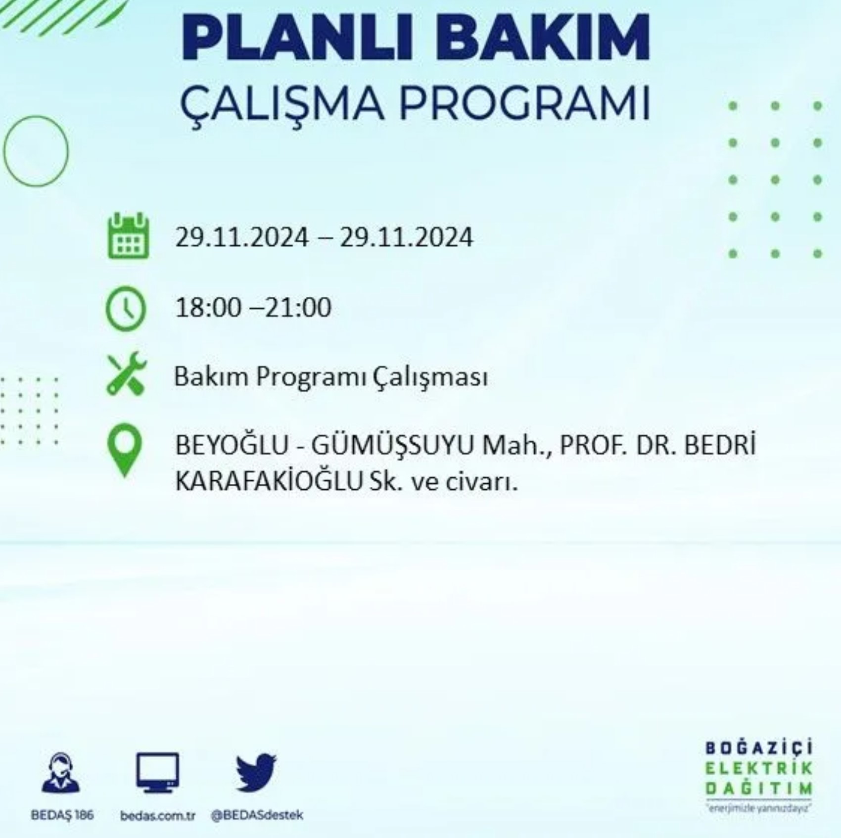 BEDAŞ ha annunciato... Interruzione di corrente a Istanbul: quali quartieri saranno interessati il 29 novembre?