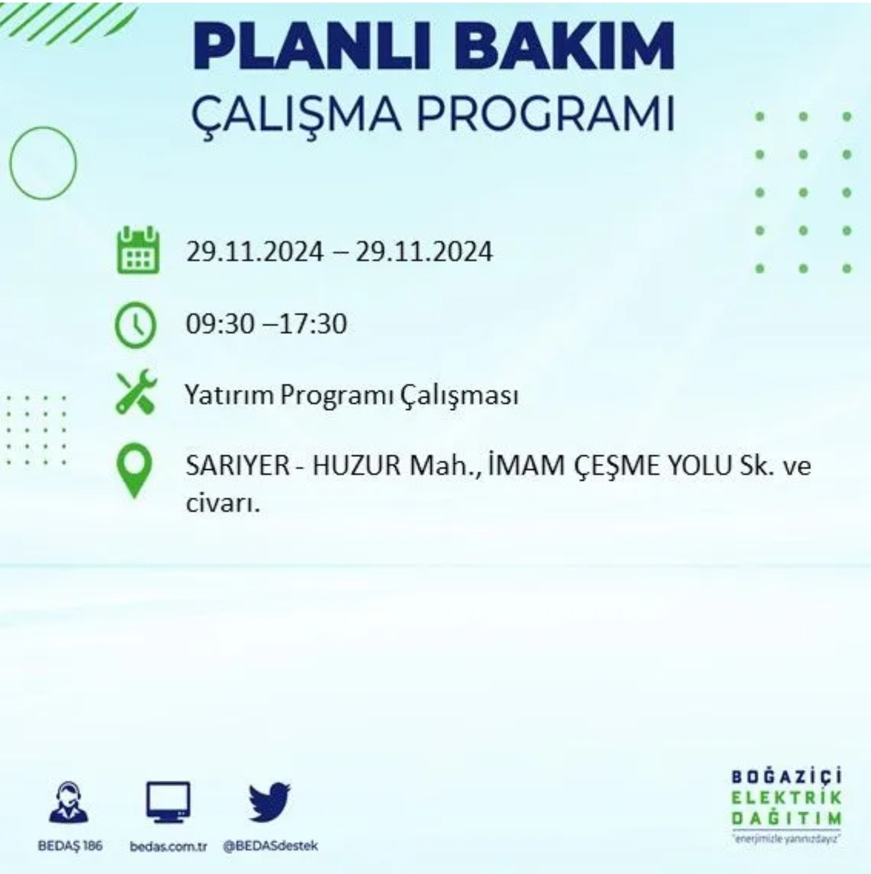 BEDAŞ ha annunciato... Interruzione di corrente a Istanbul: quali quartieri saranno interessati il 29 novembre?