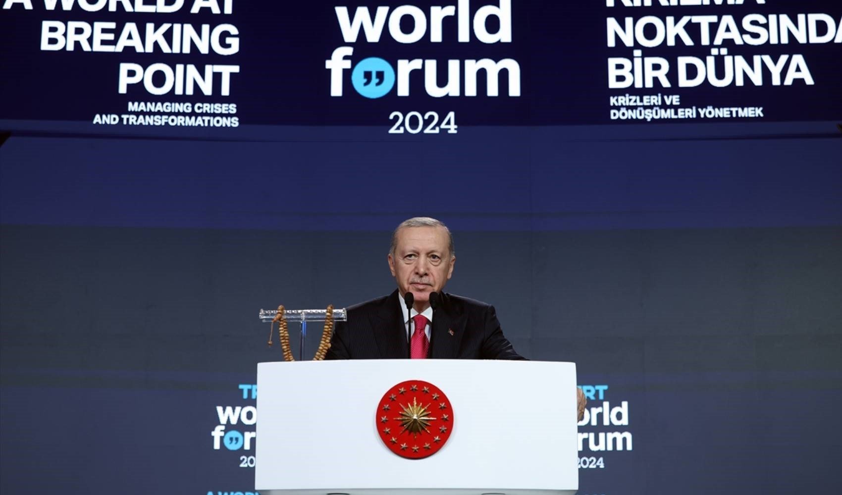 Cumhurbaşkanı ve AKP Genel Başkanı Recep Tayyip Erdoğan TRT World Forum'da konuştu: 'Daimi üye' eleştirisi