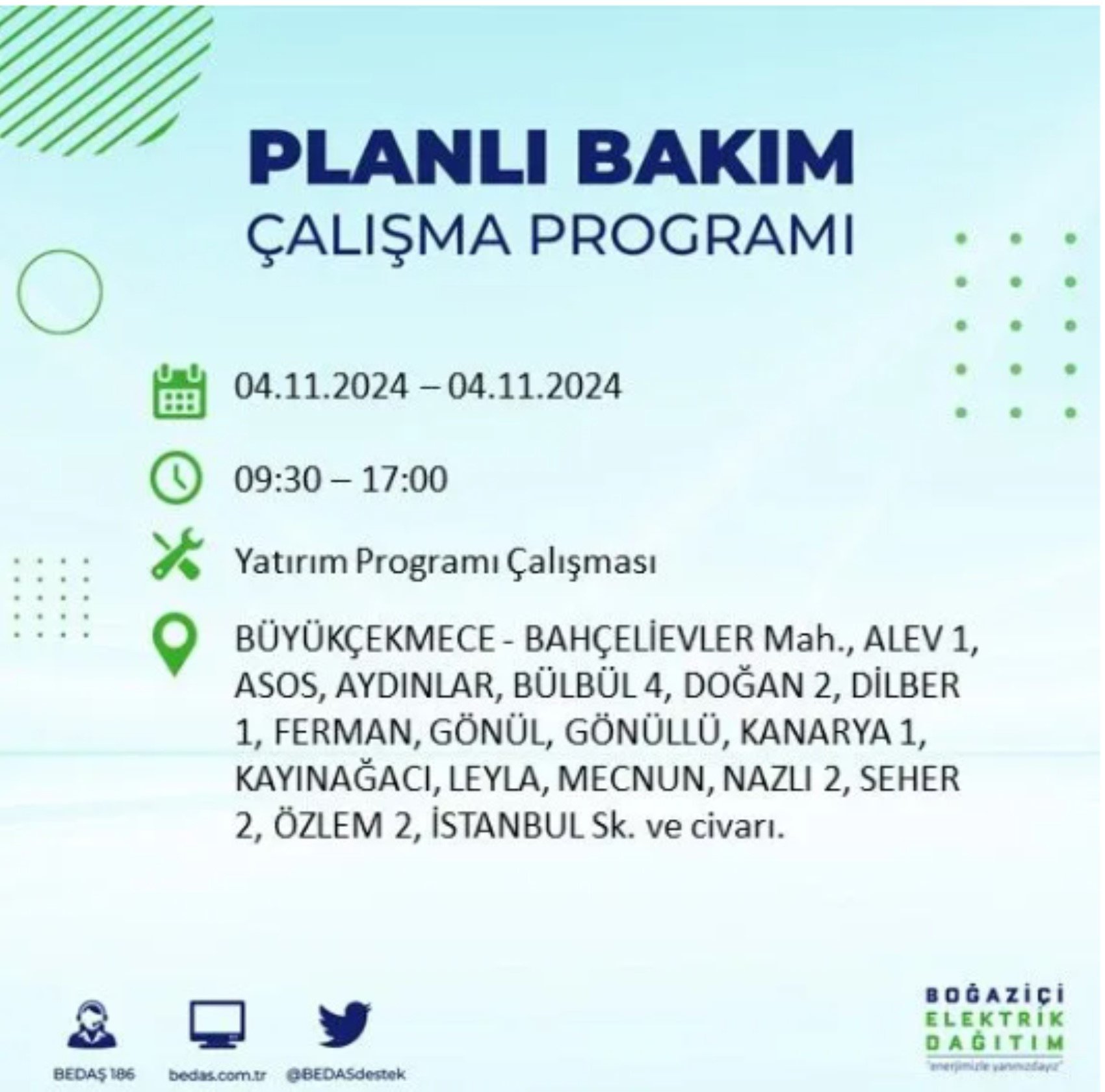 İstanbul'da elektrik kesintisi: 4 Kasım'da hangi mahalleler etkilenecek?