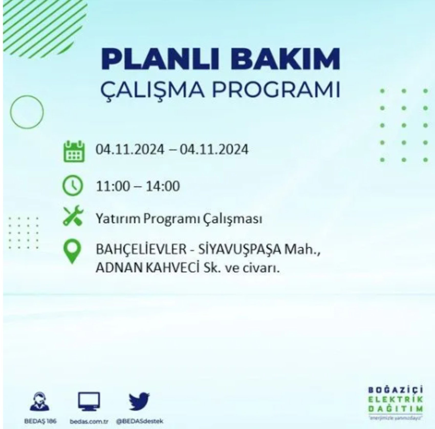 İstanbul'da elektrik kesintisi: 4 Kasım'da hangi mahalleler etkilenecek?