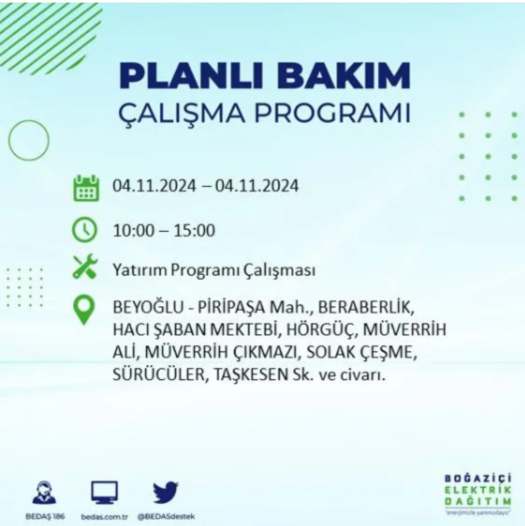 İstanbul'da elektrik kesintisi: 4 Kasım'da hangi mahalleler etkilenecek?