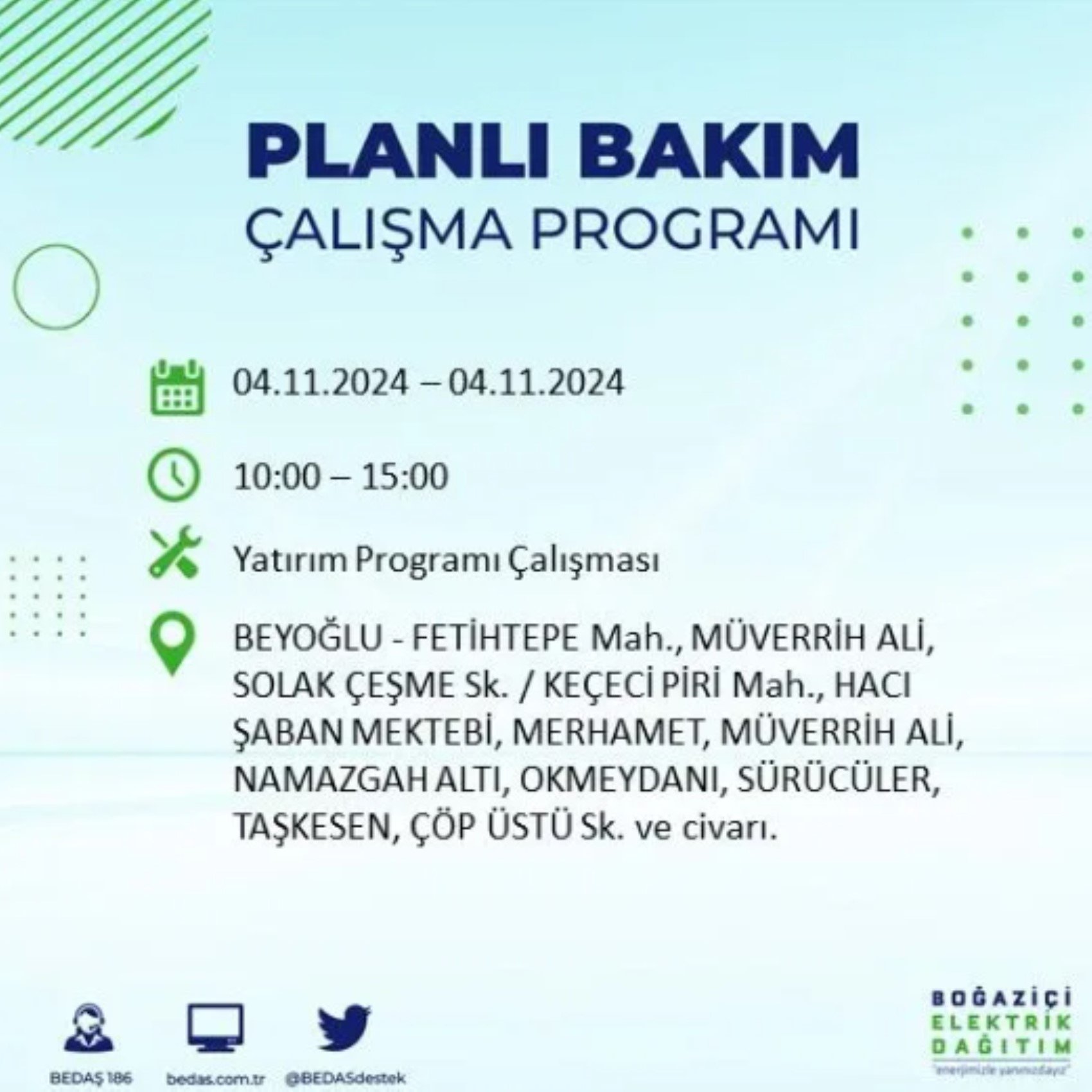 İstanbul'da elektrik kesintisi: 4 Kasım'da hangi mahalleler etkilenecek?