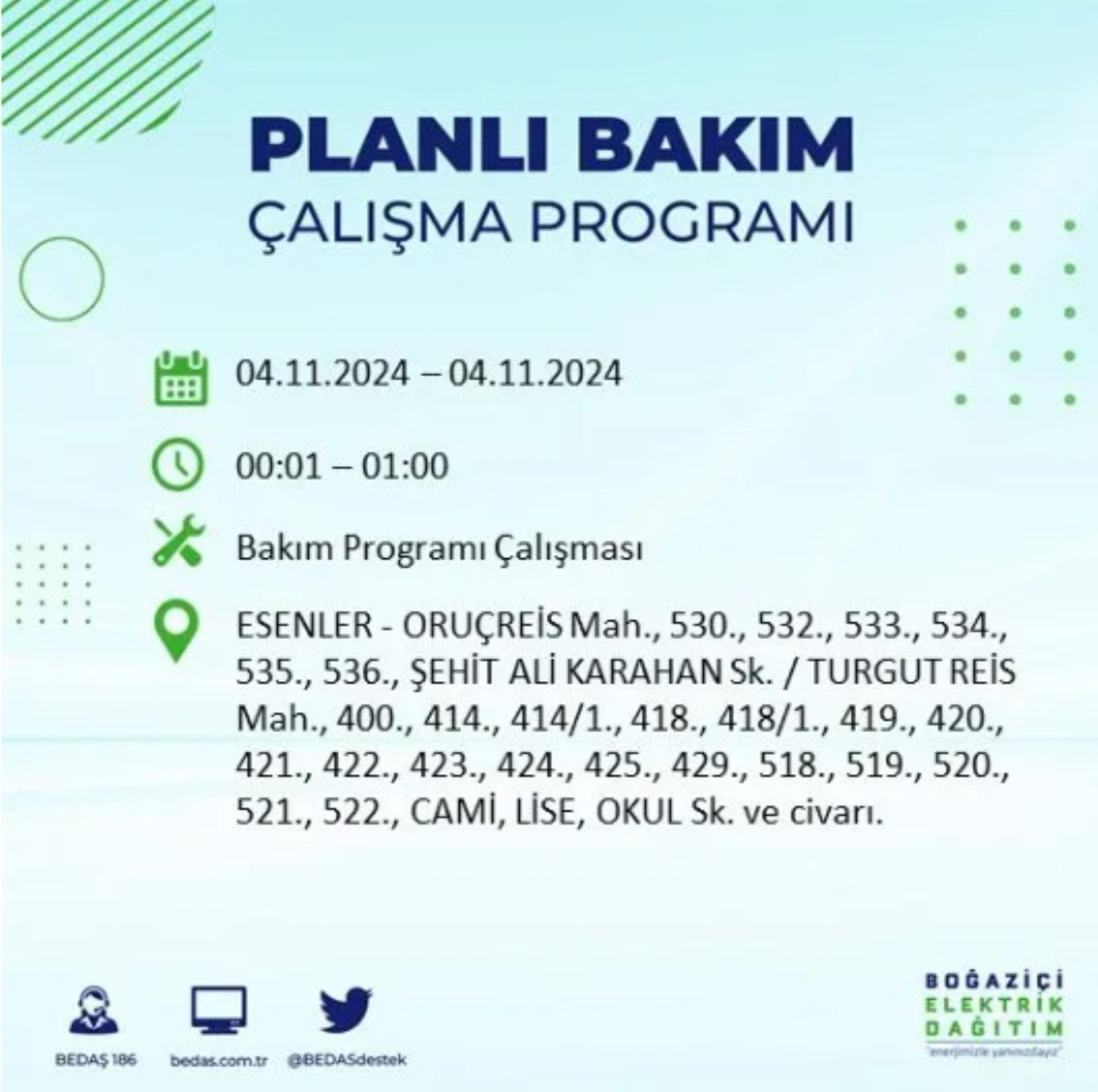 İstanbul'da elektrik kesintisi: 4 Kasım'da hangi mahalleler etkilenecek?