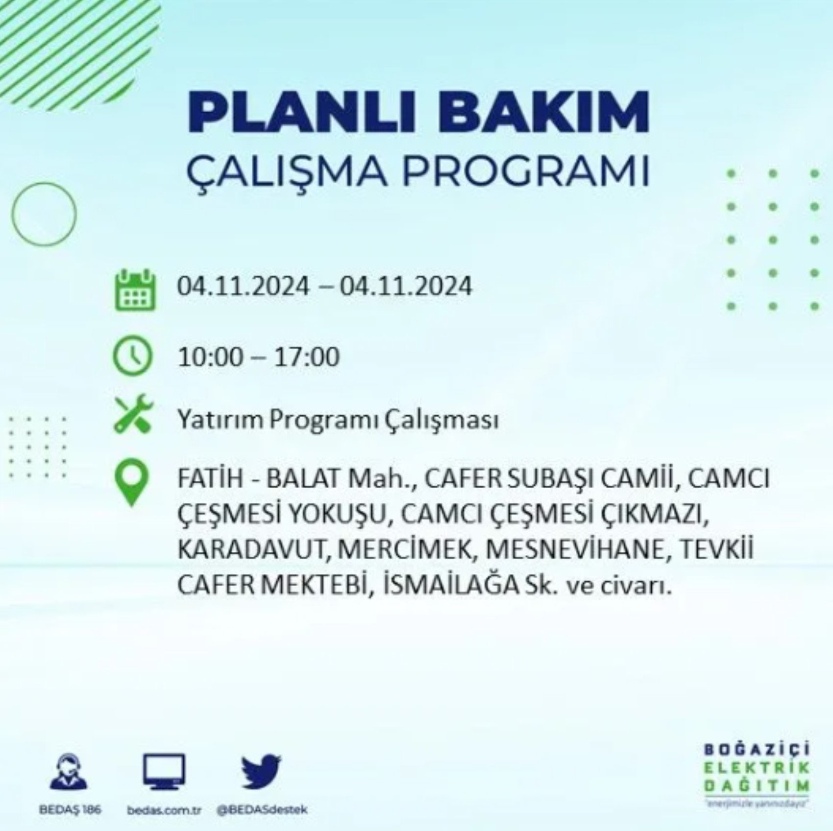 İstanbul'da elektrik kesintisi: 4 Kasım'da hangi mahalleler etkilenecek?