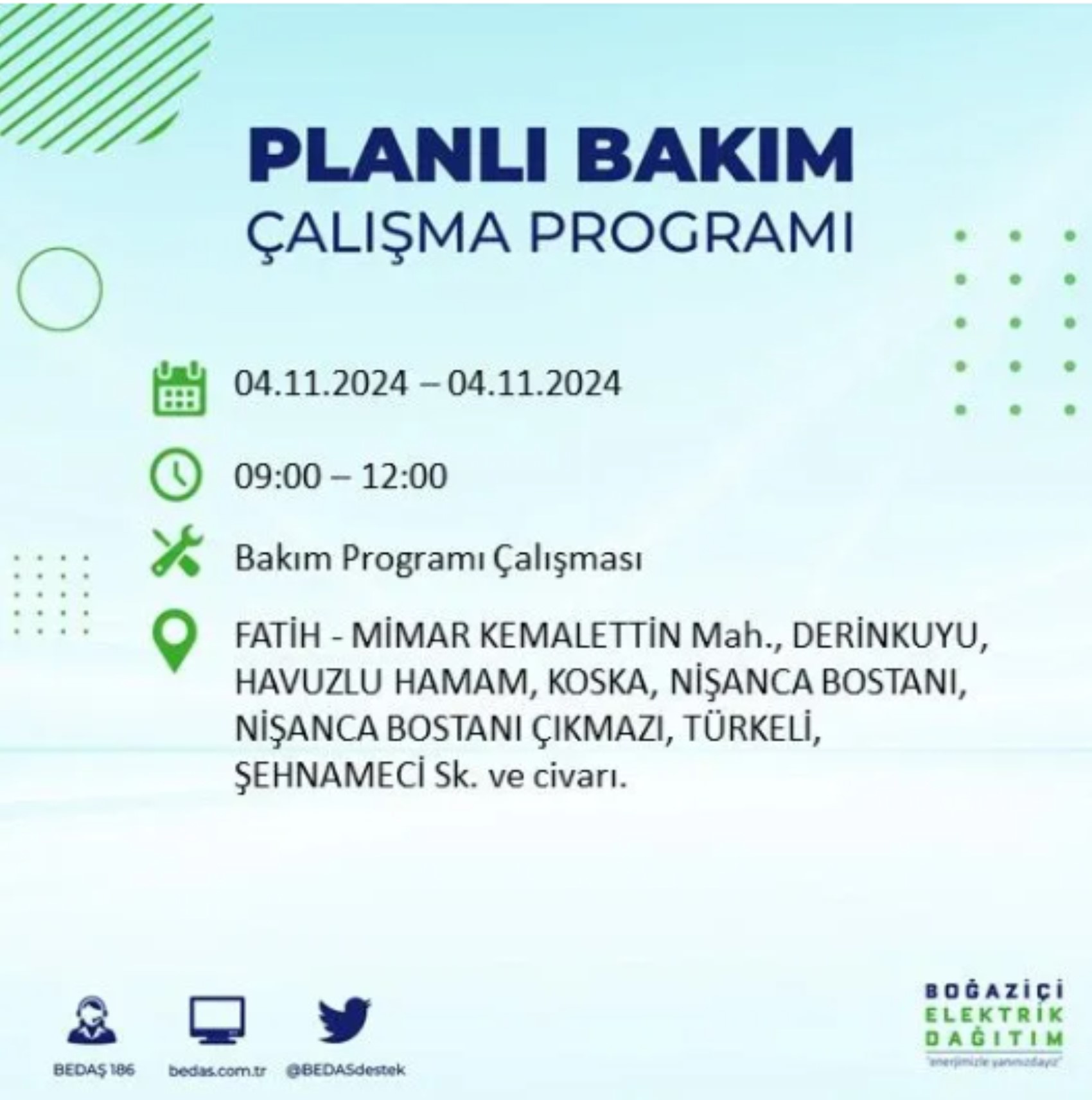 İstanbul'da elektrik kesintisi: 4 Kasım'da hangi mahalleler etkilenecek?