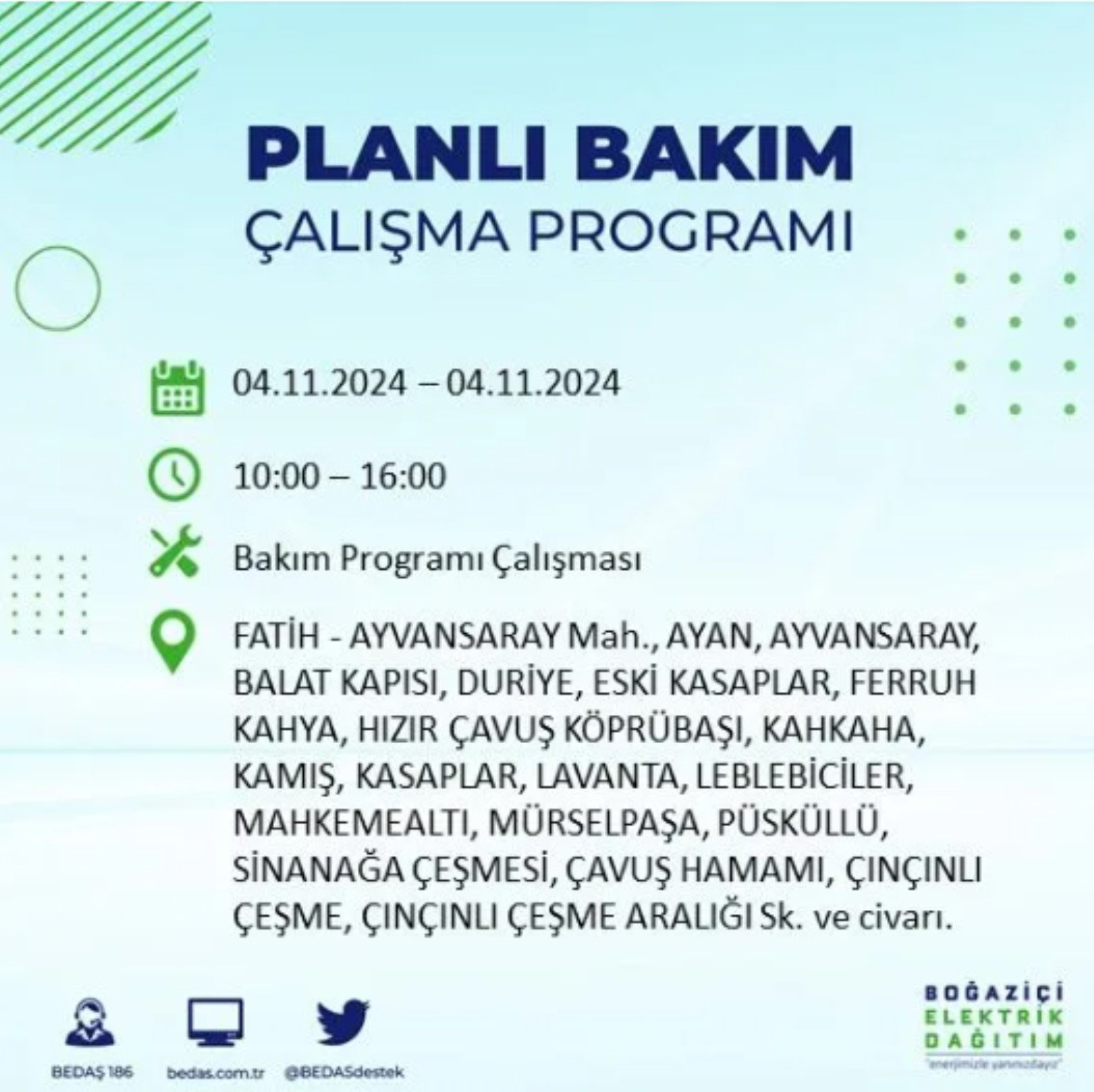 İstanbul'da elektrik kesintisi: 4 Kasım'da hangi mahalleler etkilenecek?