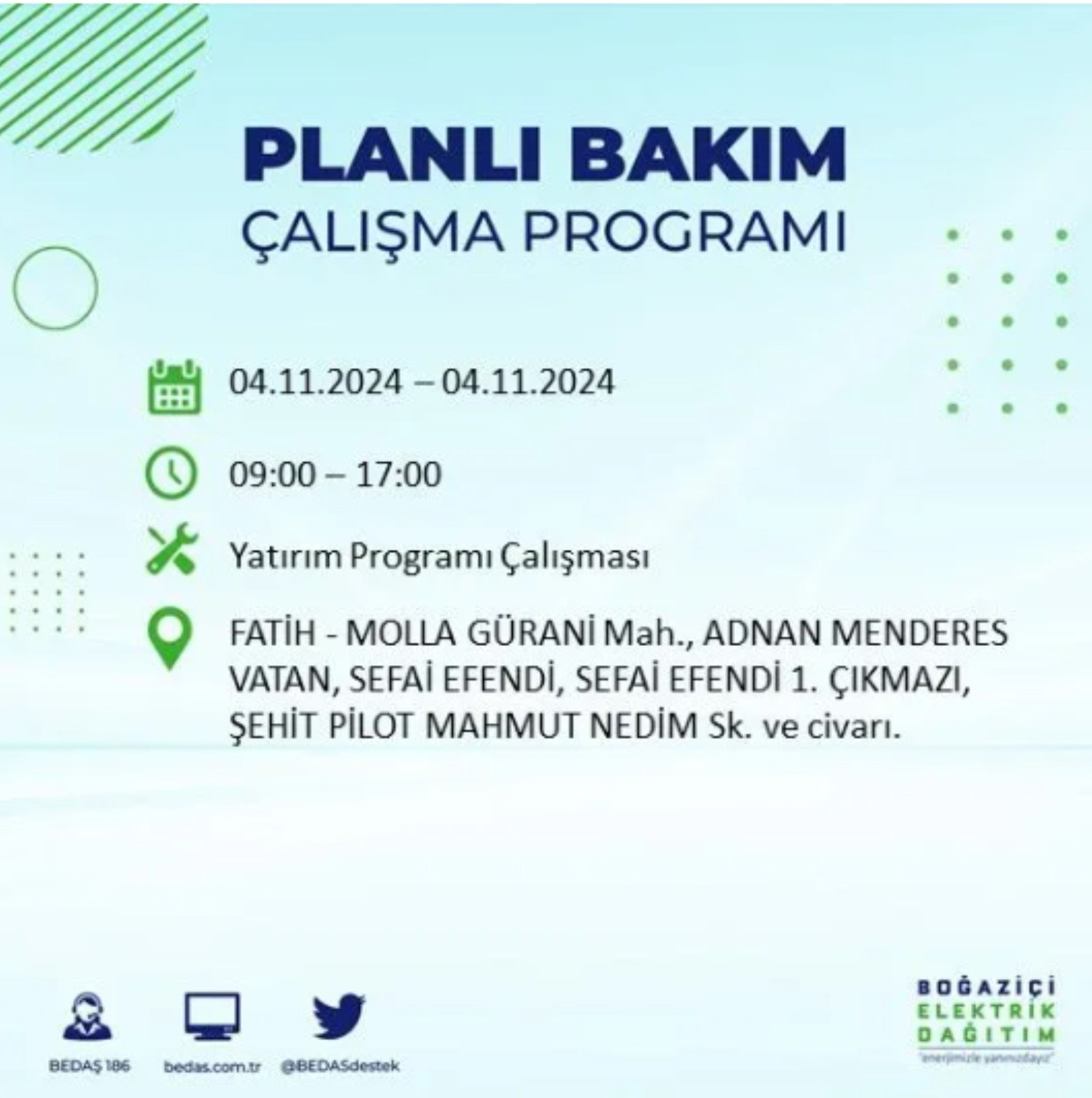 İstanbul'da elektrik kesintisi: 4 Kasım'da hangi mahalleler etkilenecek?