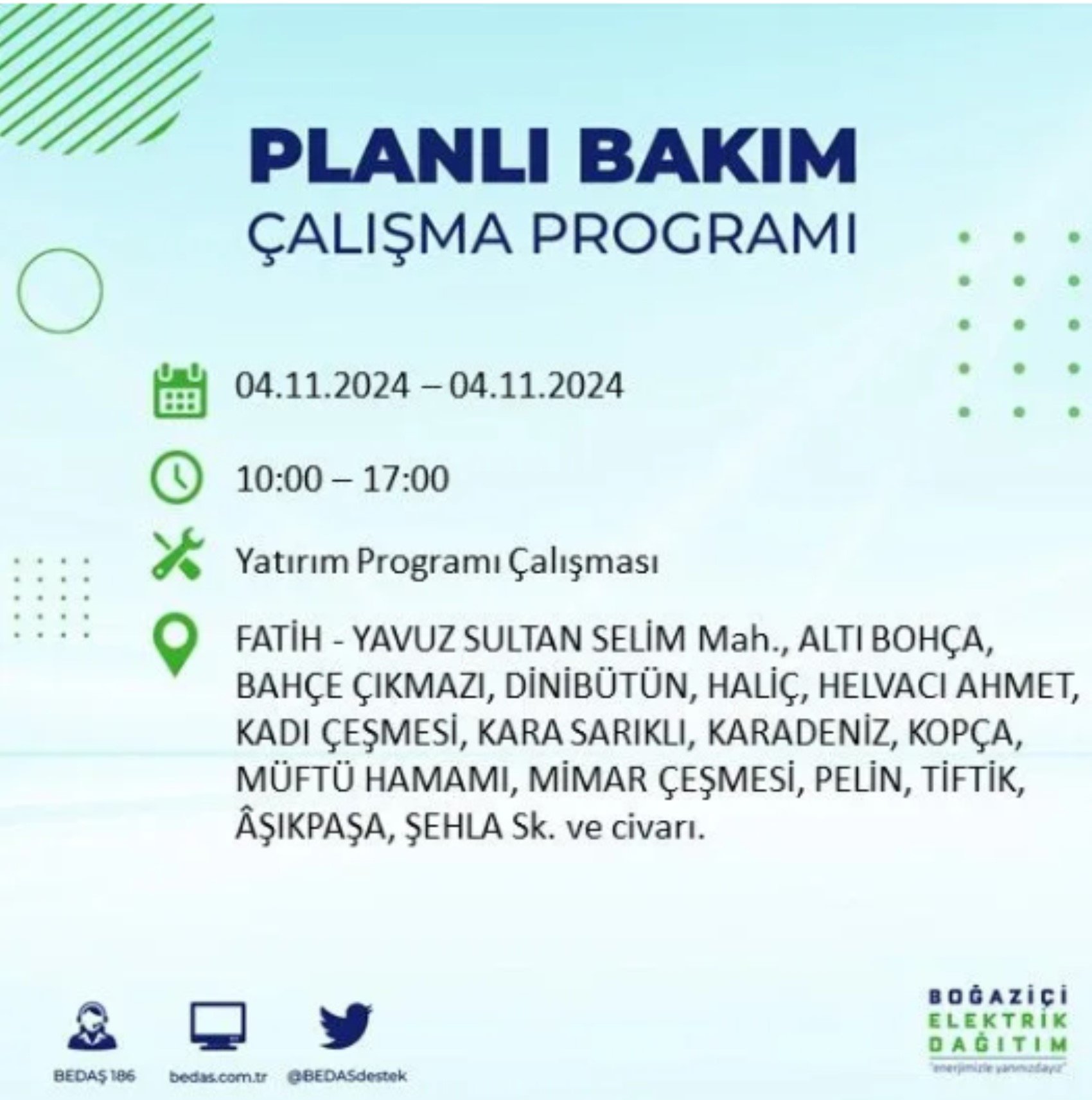 İstanbul'da elektrik kesintisi: 4 Kasım'da hangi mahalleler etkilenecek?