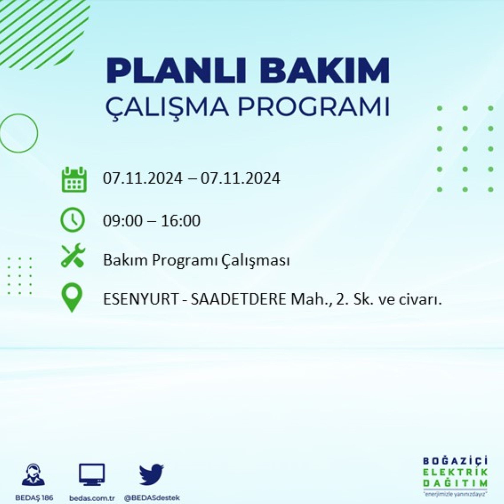 BEDAŞ açıkladı... İstanbul'da elektrik kesintisi: 7 Kasım'da hangi mahalleler etkilenecek?