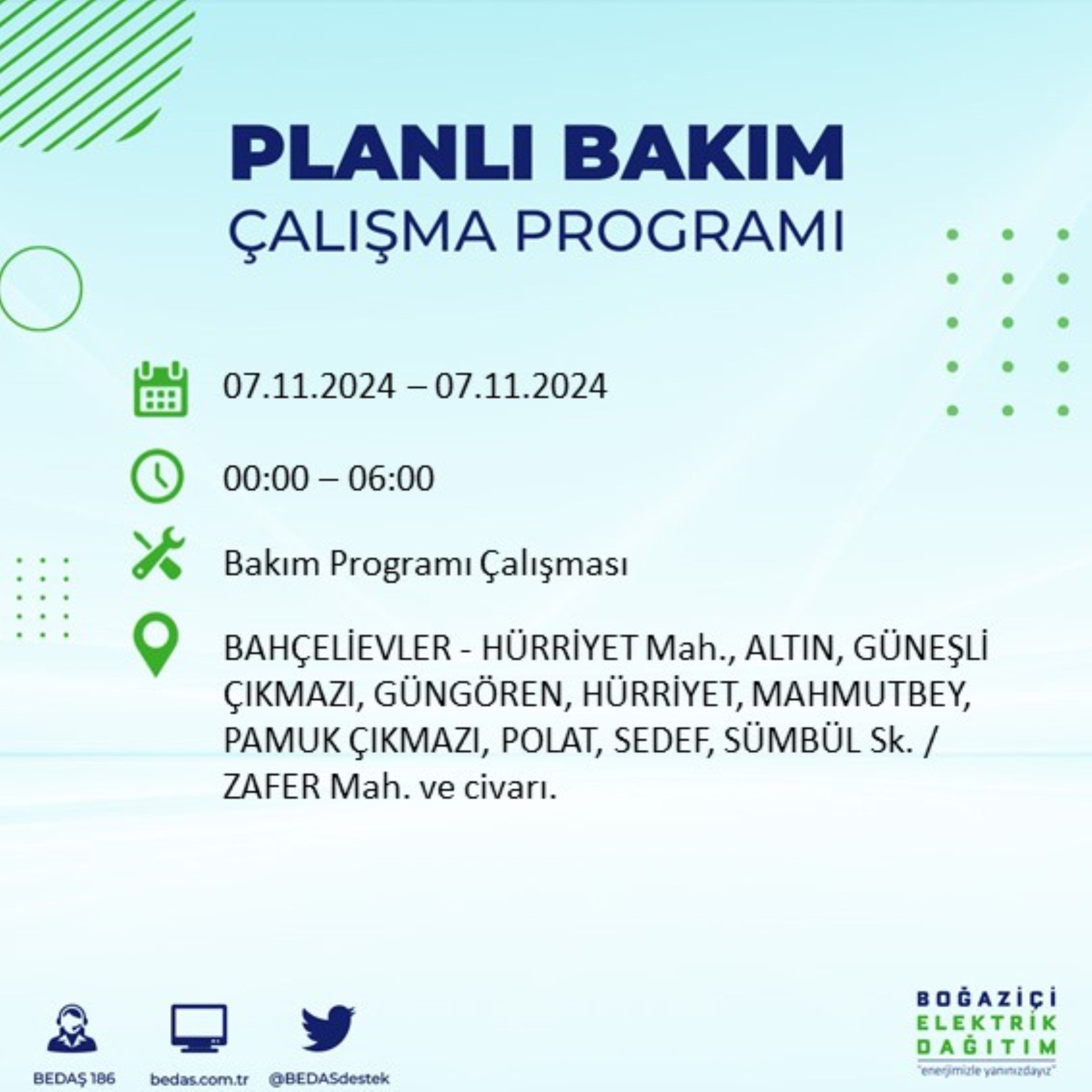 BEDAŞ açıkladı... İstanbul'da elektrik kesintisi: 7 Kasım'da hangi mahalleler etkilenecek?