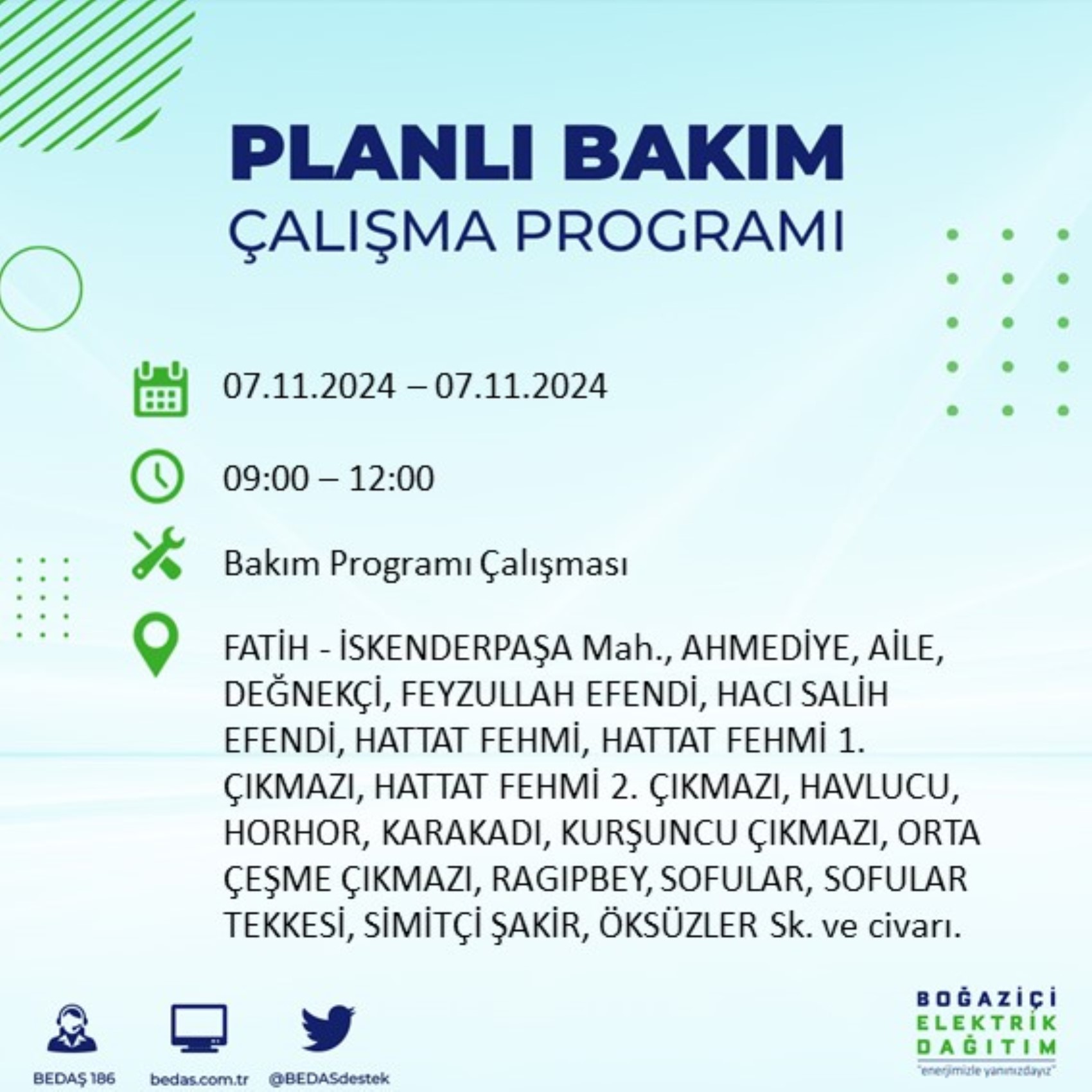 BEDAŞ açıkladı... İstanbul'da elektrik kesintisi: 7 Kasım'da hangi mahalleler etkilenecek?