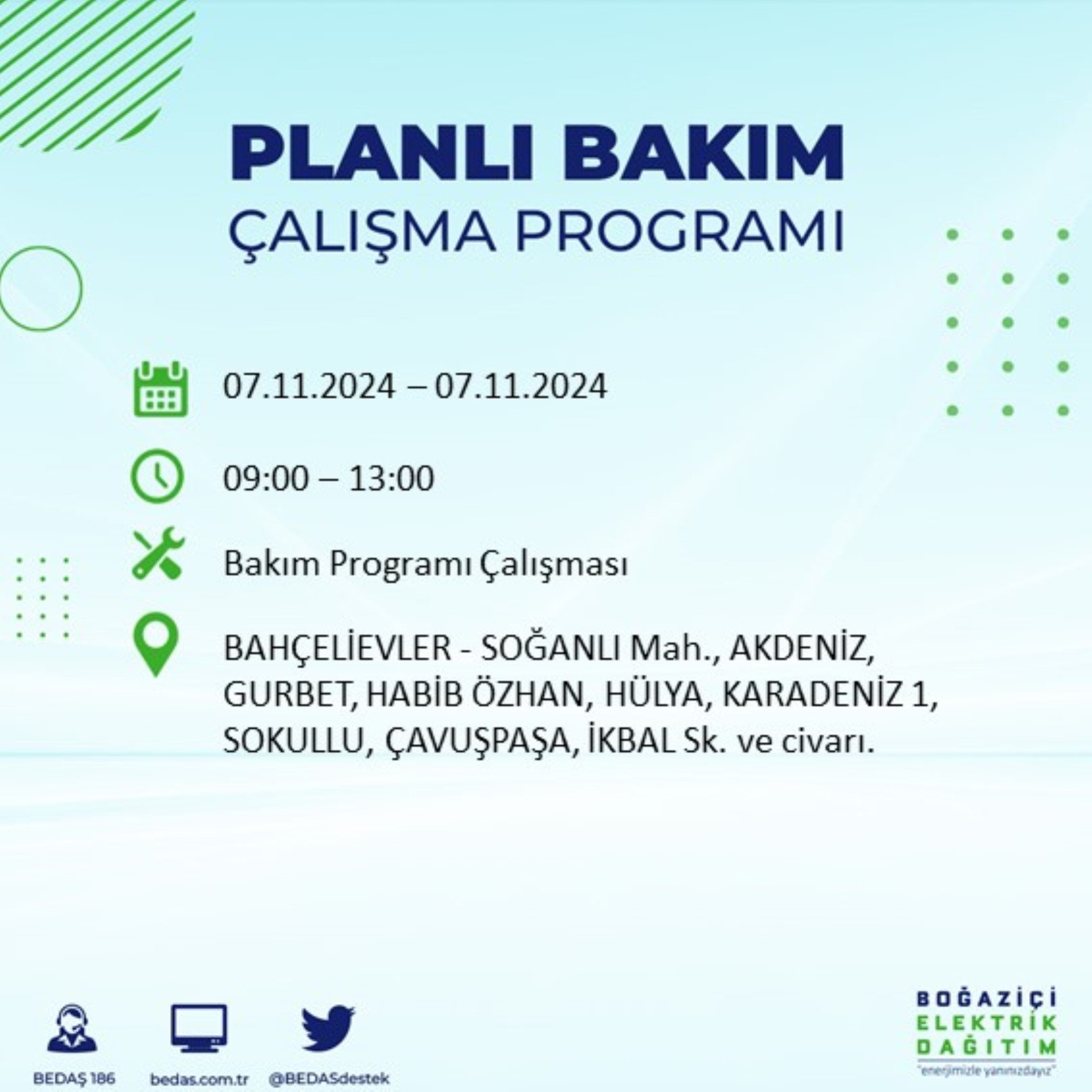 BEDAŞ açıkladı... İstanbul'da elektrik kesintisi: 7 Kasım'da hangi mahalleler etkilenecek?