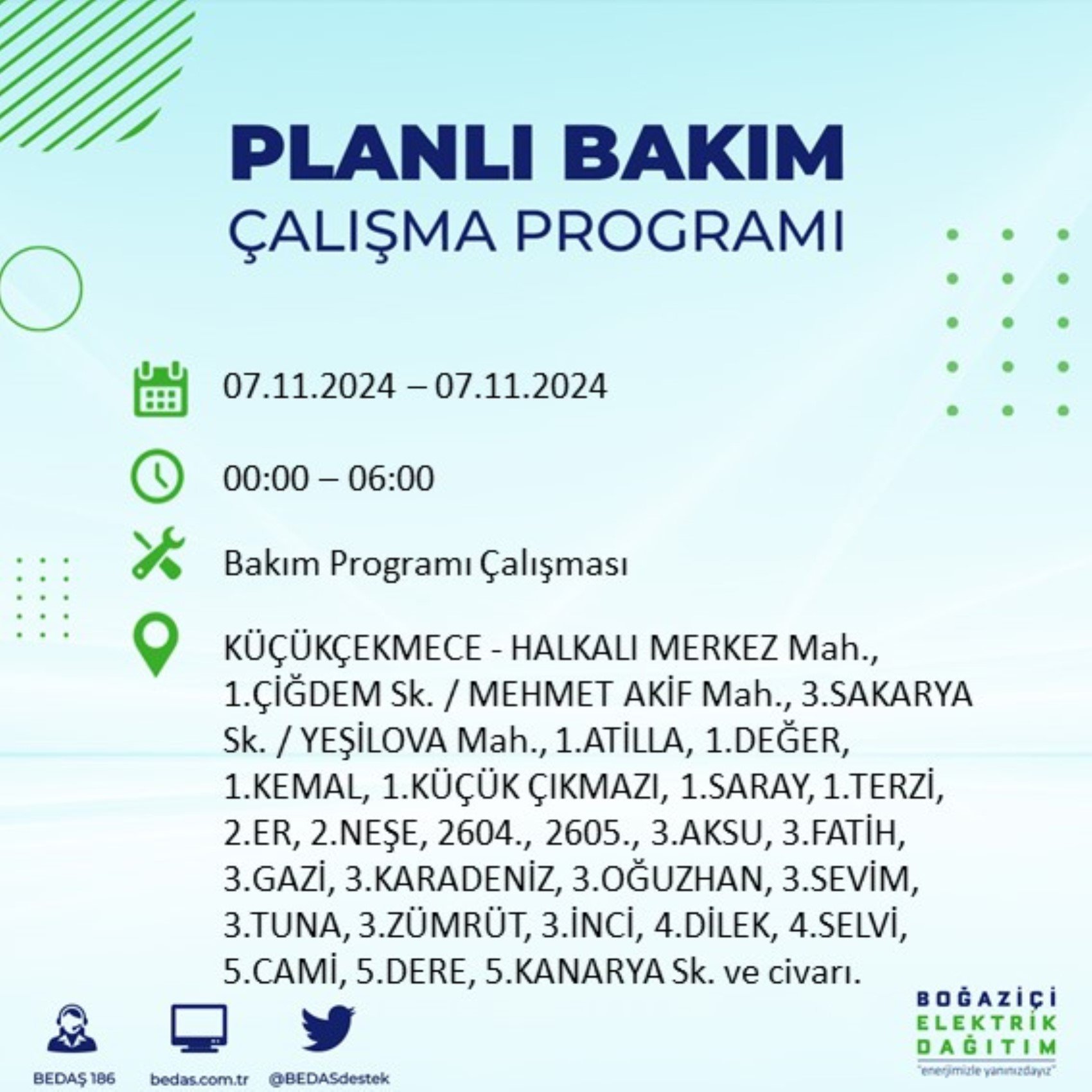 BEDAŞ açıkladı... İstanbul'da elektrik kesintisi: 7 Kasım'da hangi mahalleler etkilenecek?