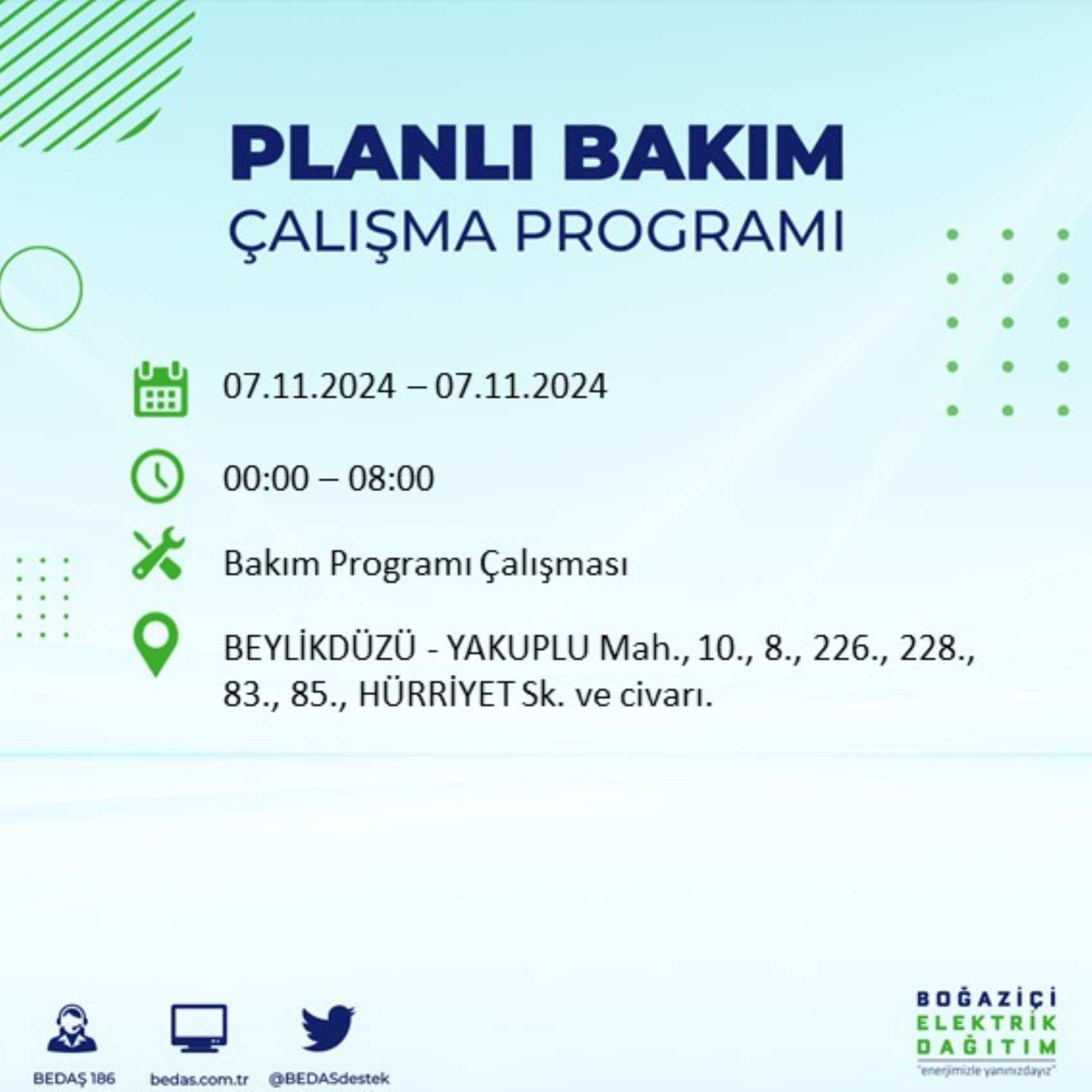 BEDAŞ açıkladı... İstanbul'da elektrik kesintisi: 7 Kasım'da hangi mahalleler etkilenecek?