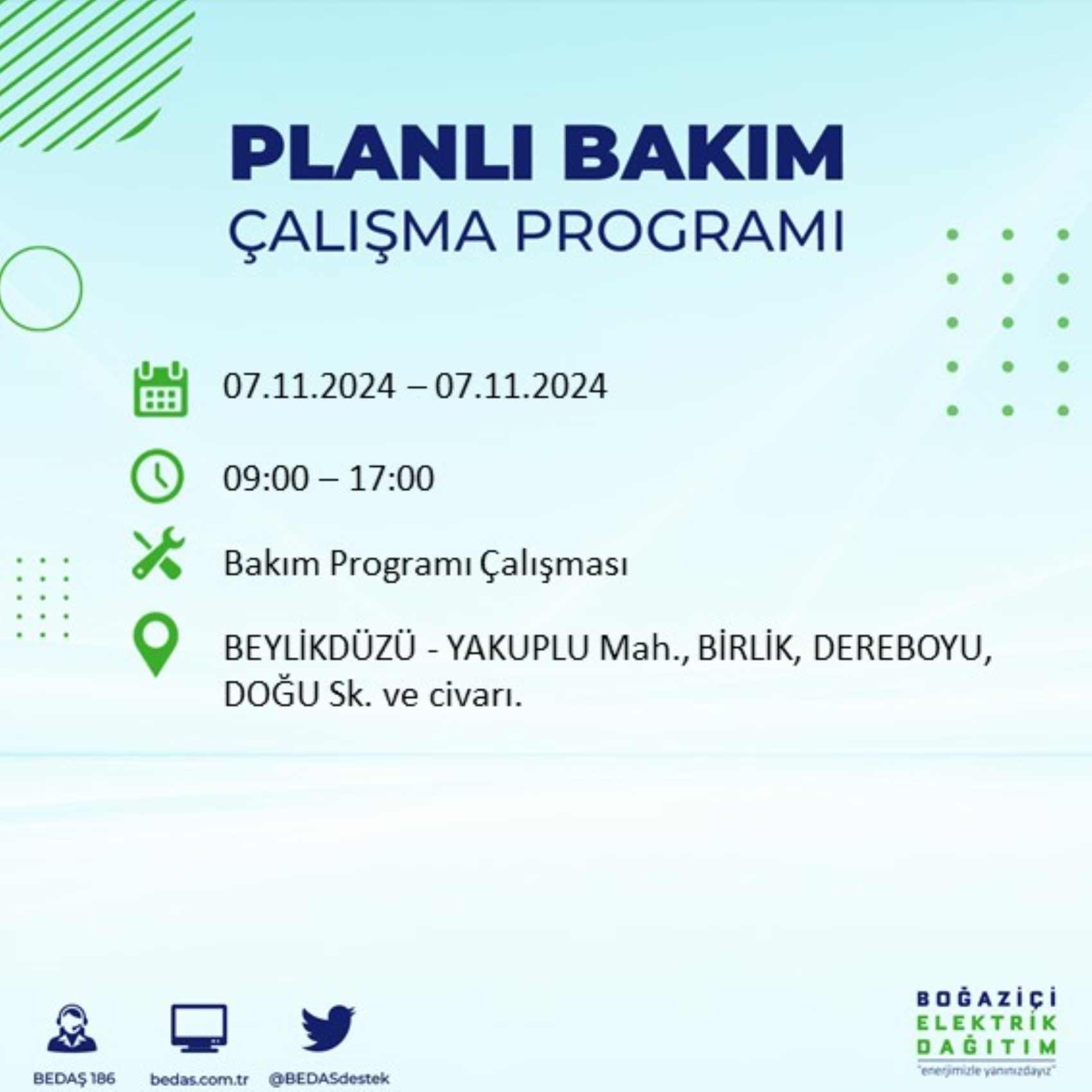 BEDAŞ açıkladı... İstanbul'da elektrik kesintisi: 7 Kasım'da hangi mahalleler etkilenecek?