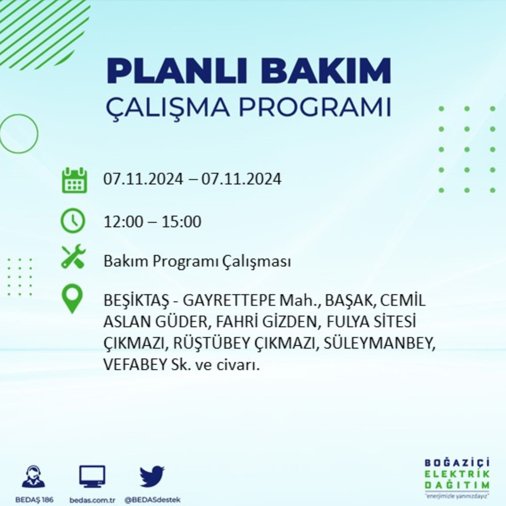 BEDAŞ açıkladı... İstanbul'da elektrik kesintisi: 7 Kasım'da hangi mahalleler etkilenecek?