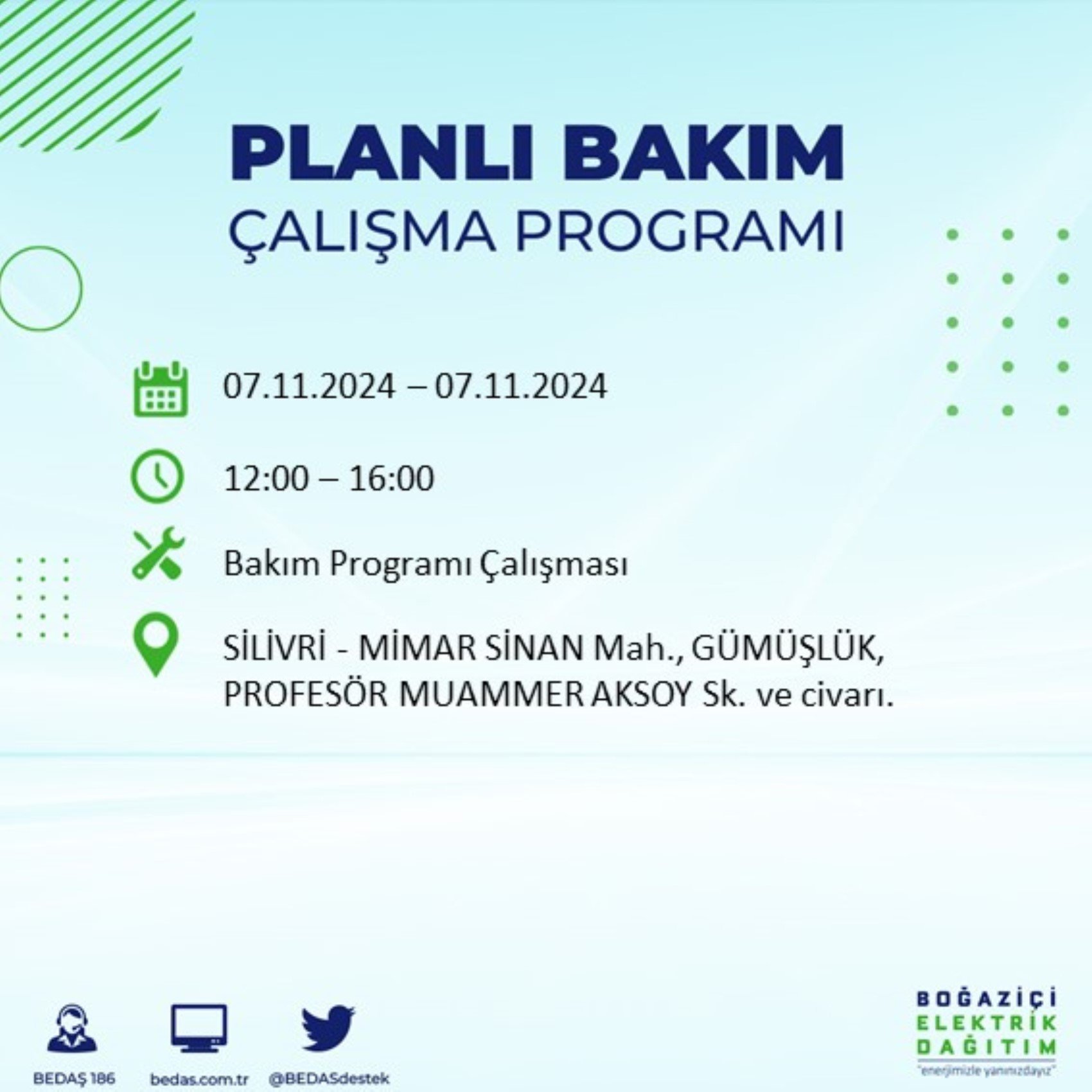 BEDAŞ açıkladı... İstanbul'da elektrik kesintisi: 7 Kasım'da hangi mahalleler etkilenecek?