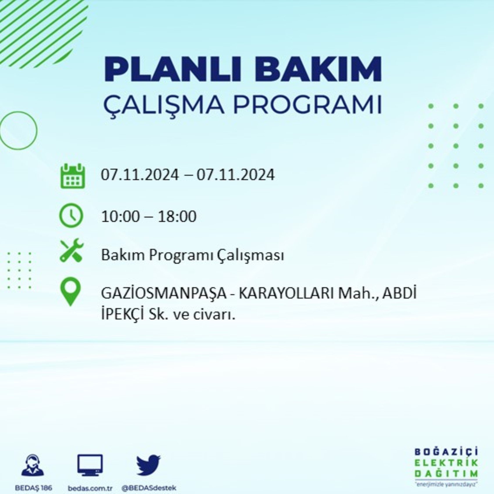 BEDAŞ açıkladı... İstanbul'da elektrik kesintisi: 7 Kasım'da hangi mahalleler etkilenecek?