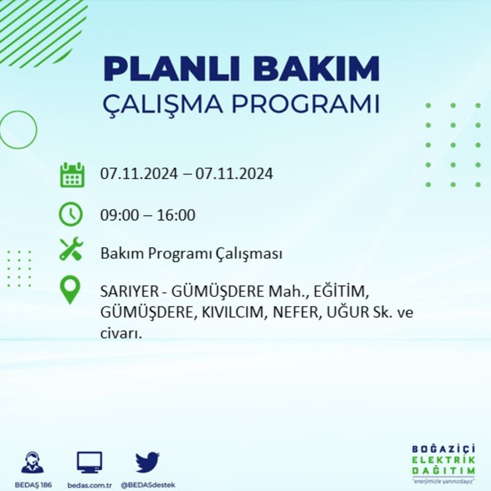 BEDAŞ açıkladı... İstanbul'da elektrik kesintisi: 7 Kasım'da hangi mahalleler etkilenecek?