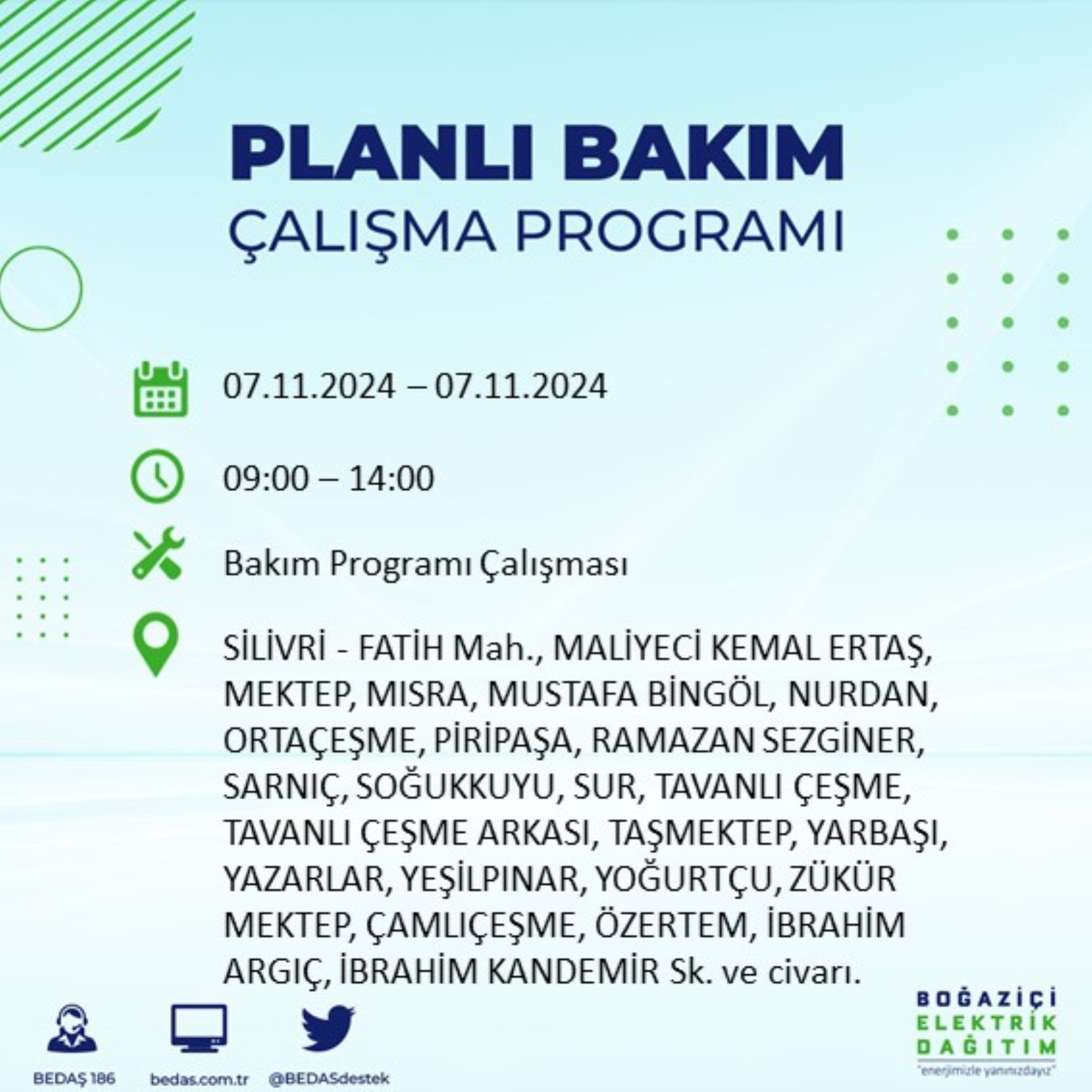 BEDAŞ açıkladı... İstanbul'da elektrik kesintisi: 7 Kasım'da hangi mahalleler etkilenecek?