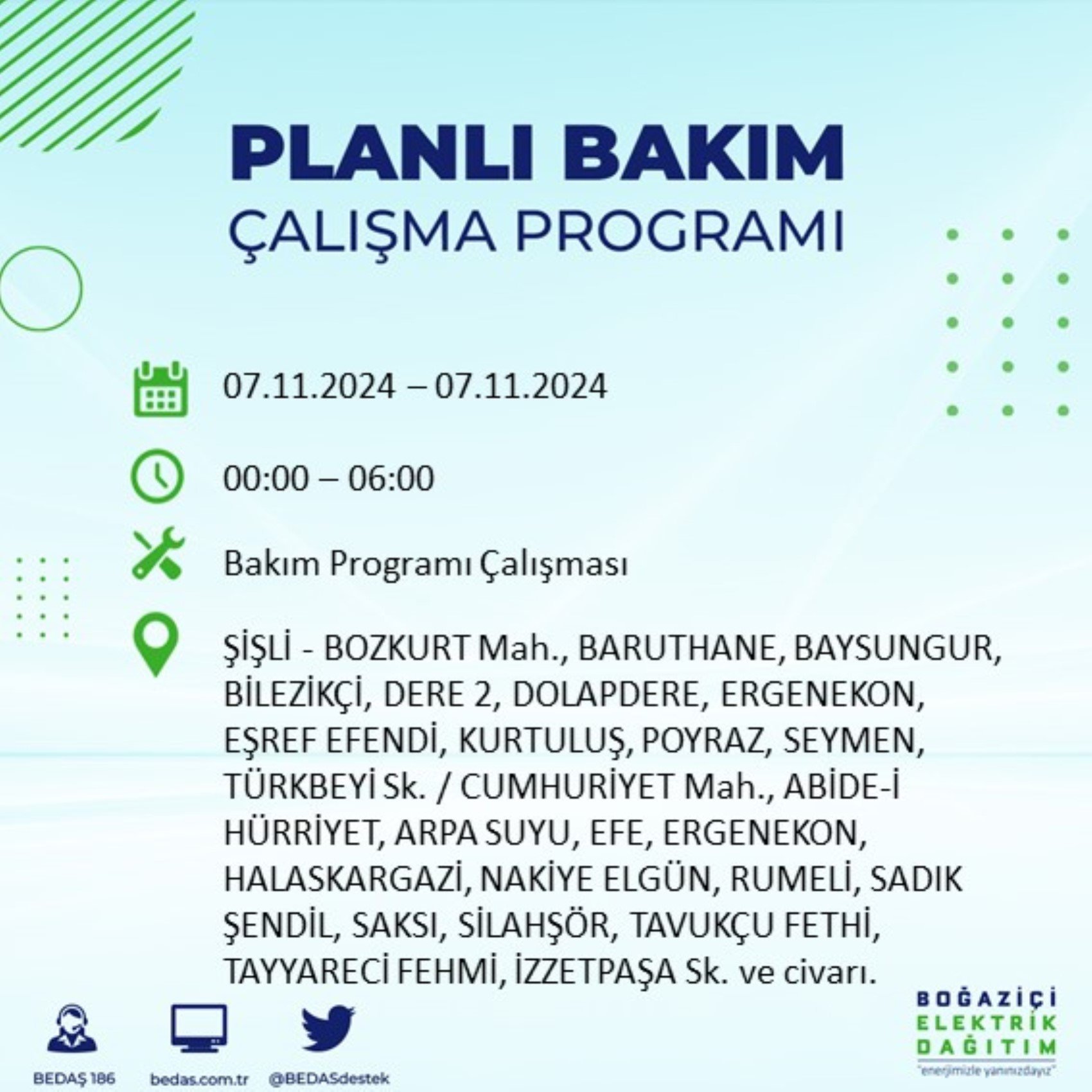 BEDAŞ açıkladı... İstanbul'da elektrik kesintisi: 7 Kasım'da hangi mahalleler etkilenecek?