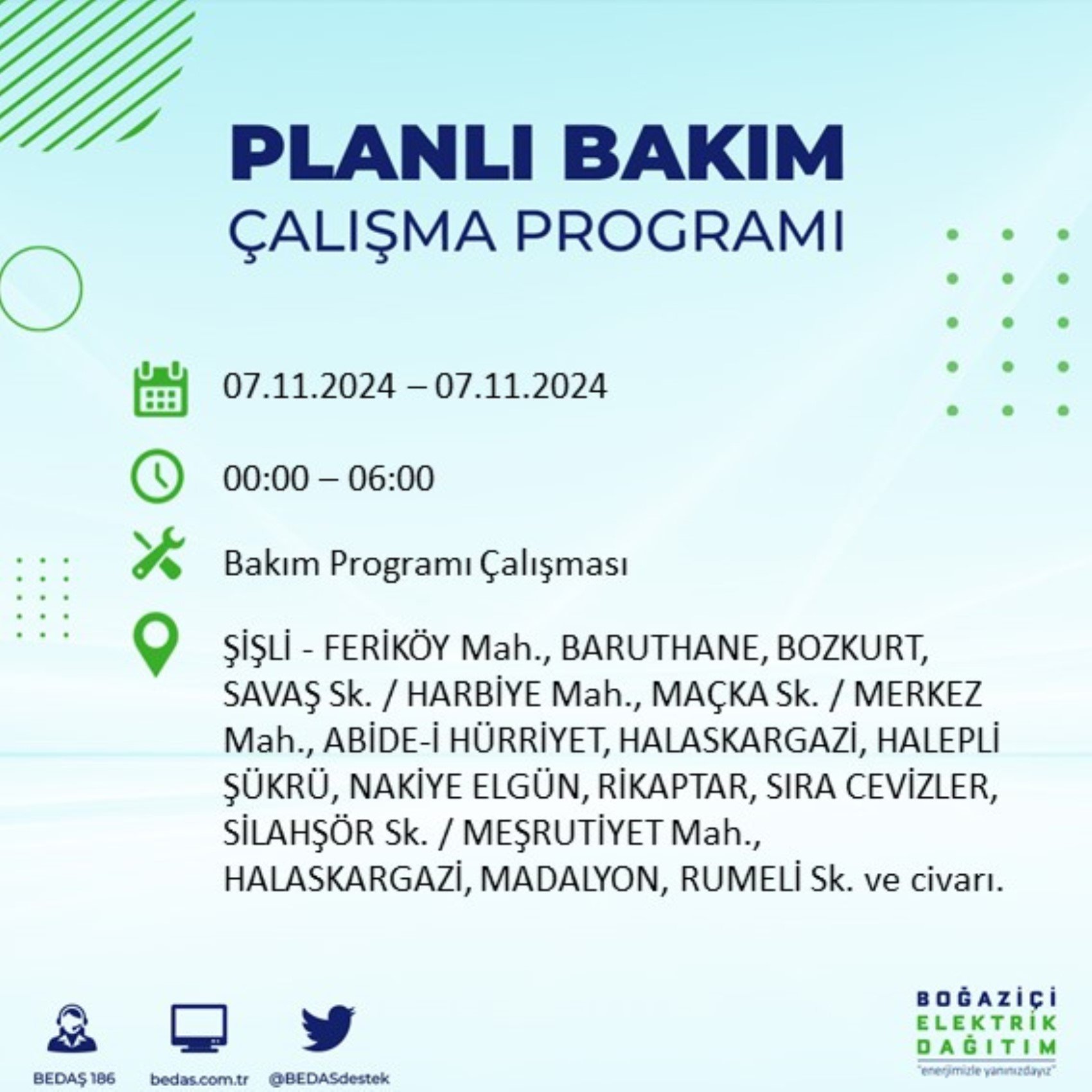 BEDAŞ açıkladı... İstanbul'da elektrik kesintisi: 7 Kasım'da hangi mahalleler etkilenecek?