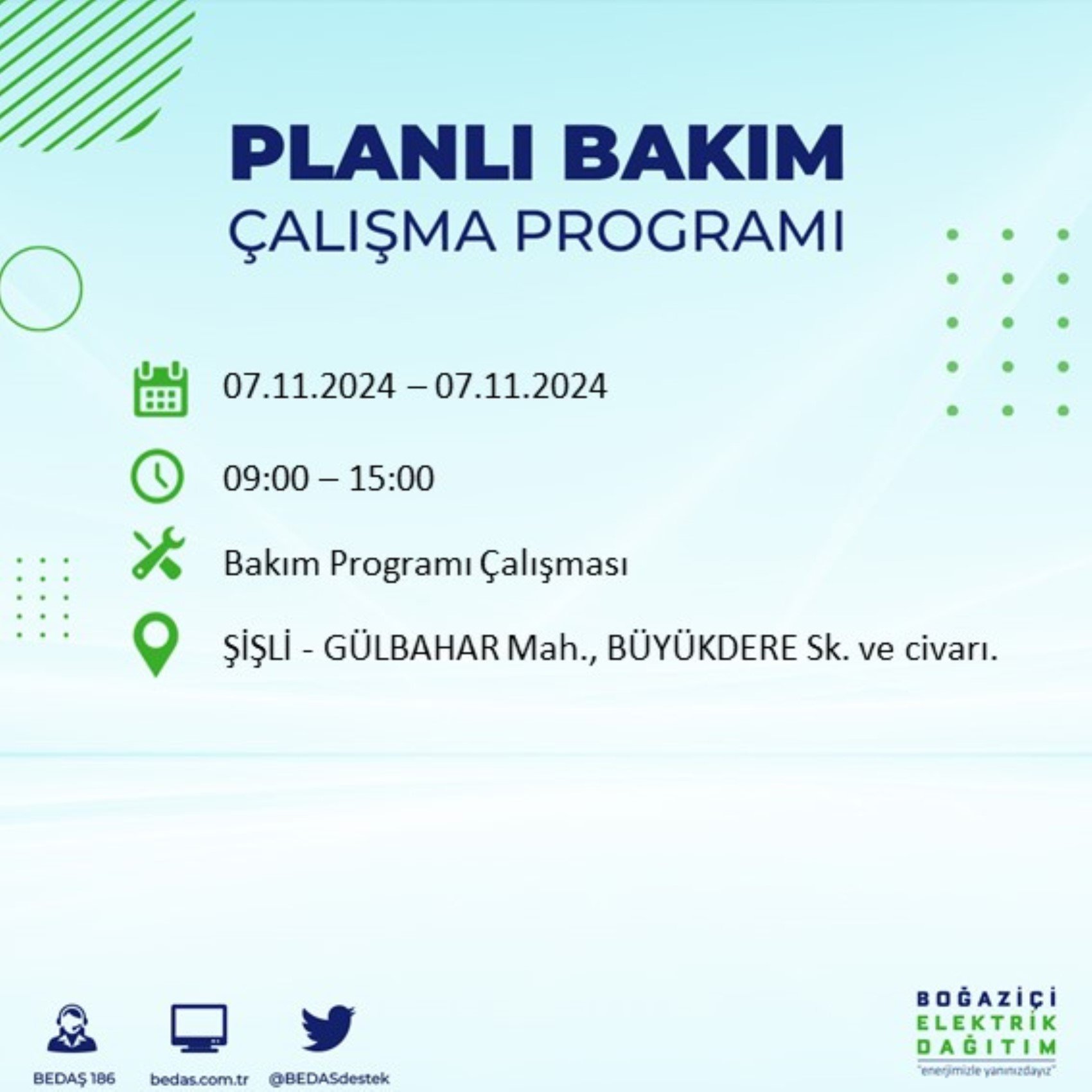 BEDAŞ açıkladı... İstanbul'da elektrik kesintisi: 7 Kasım'da hangi mahalleler etkilenecek?