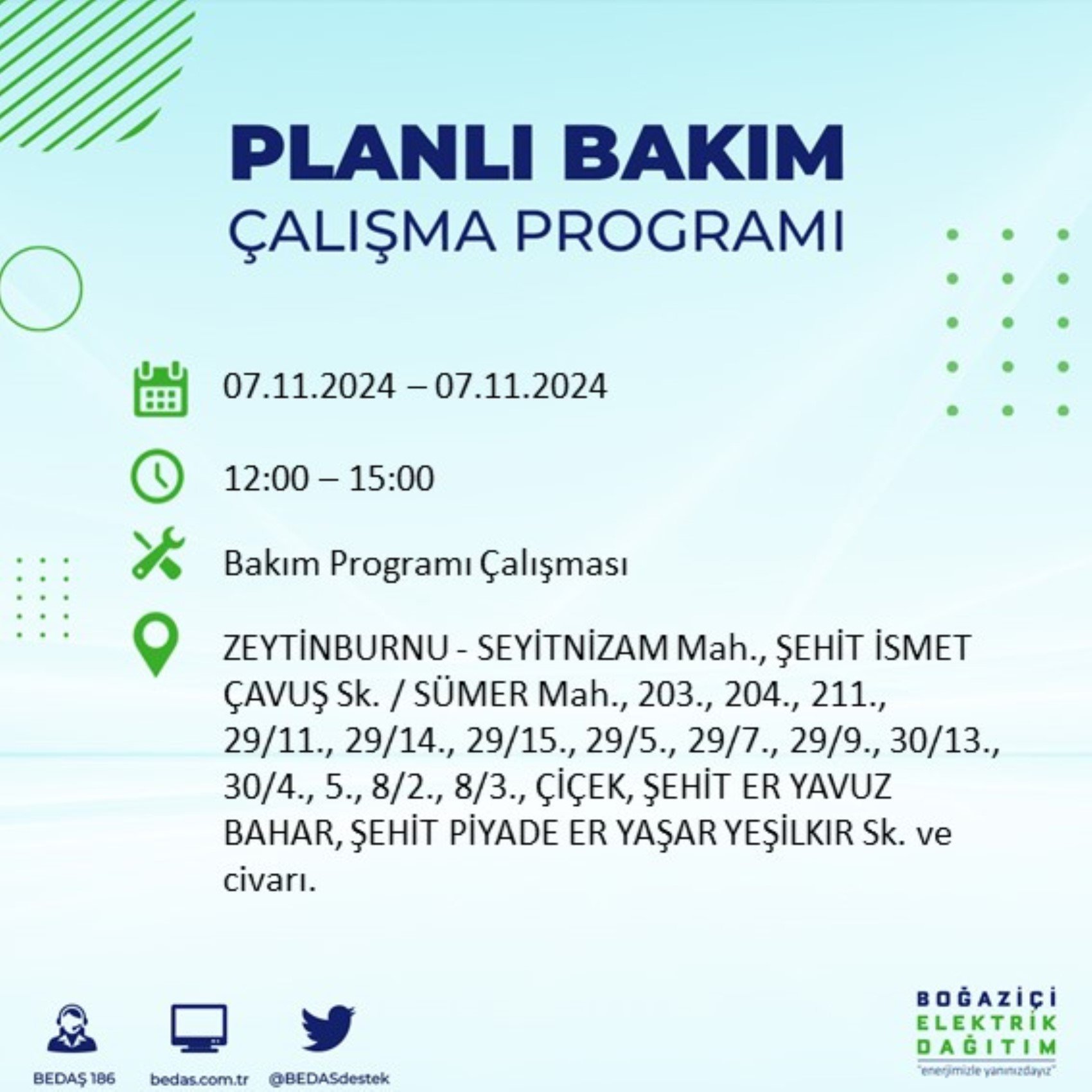 BEDAŞ açıkladı... İstanbul'da elektrik kesintisi: 7 Kasım'da hangi mahalleler etkilenecek?