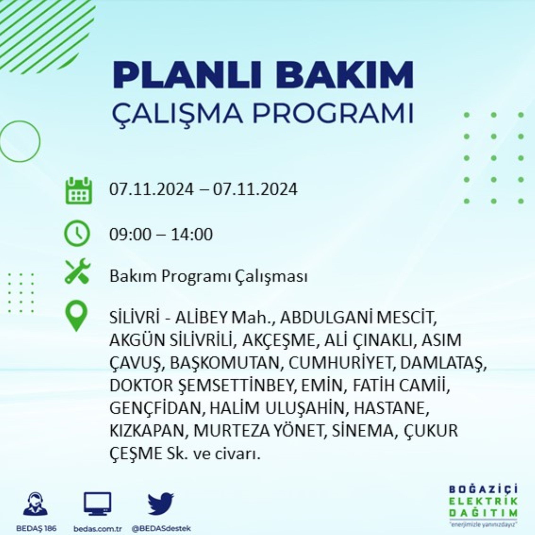 BEDAŞ açıkladı... İstanbul'da elektrik kesintisi: 7 Kasım'da hangi mahalleler etkilenecek?