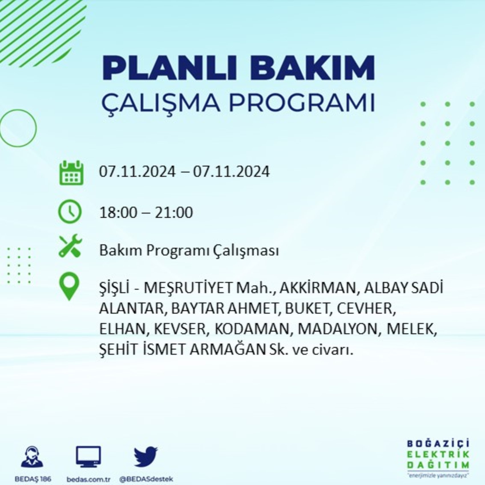 BEDAŞ açıkladı... İstanbul'da elektrik kesintisi: 7 Kasım'da hangi mahalleler etkilenecek?